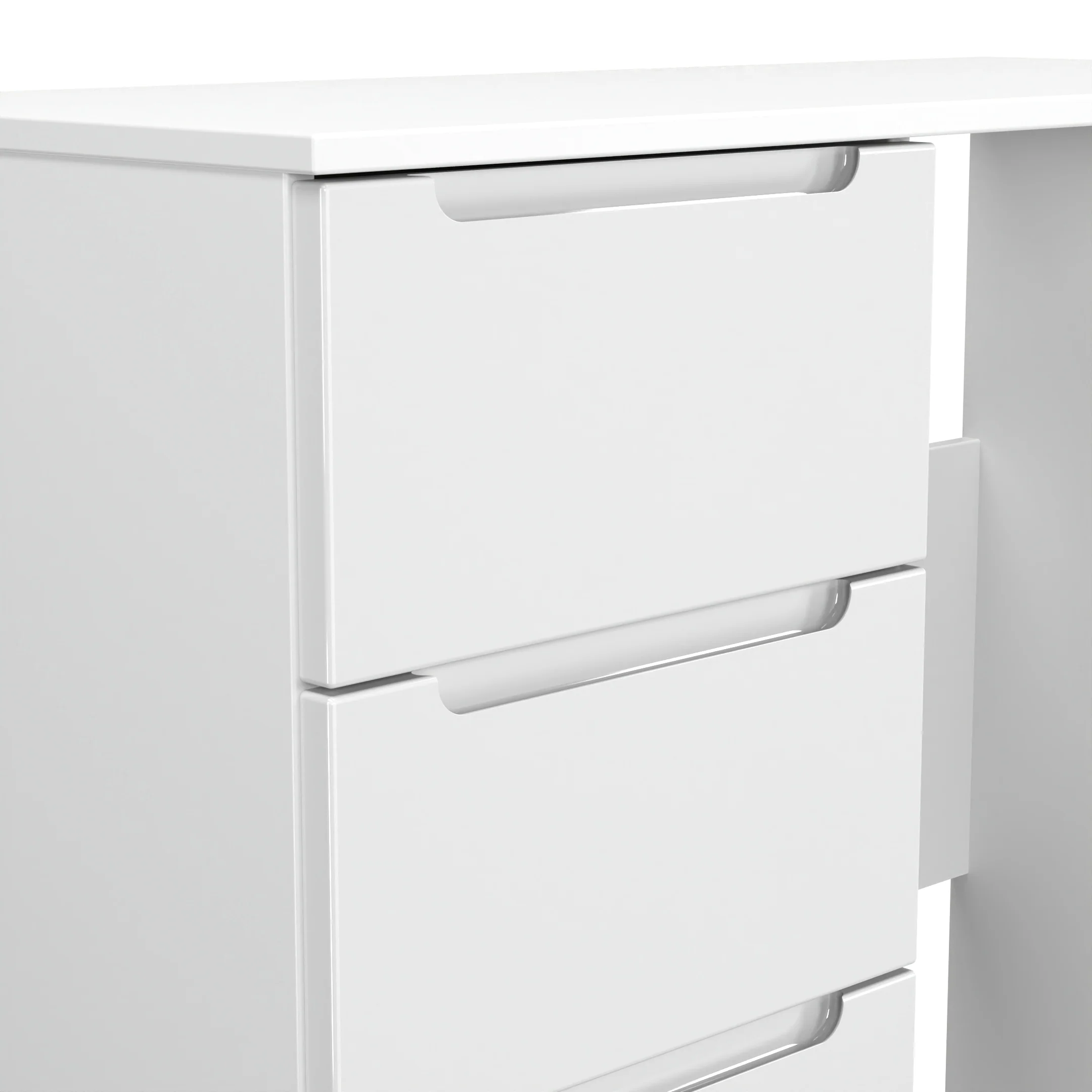 Milan 3 Drawer Vanity in White Gloss & White - Ready Assembled - Image 5