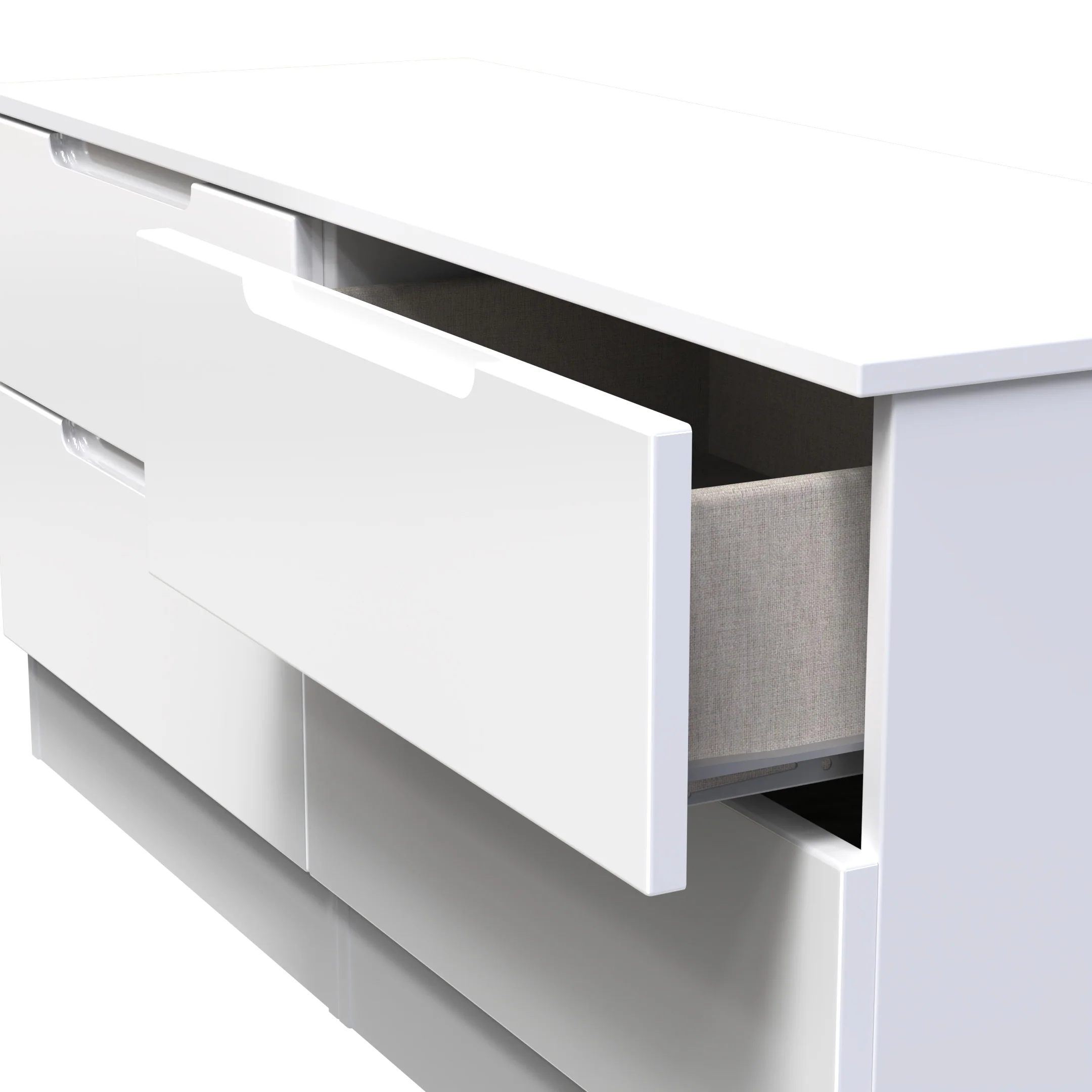 Milan 4 Drawer Bed Box in White Gloss & White - Ready Assembled - Image 6