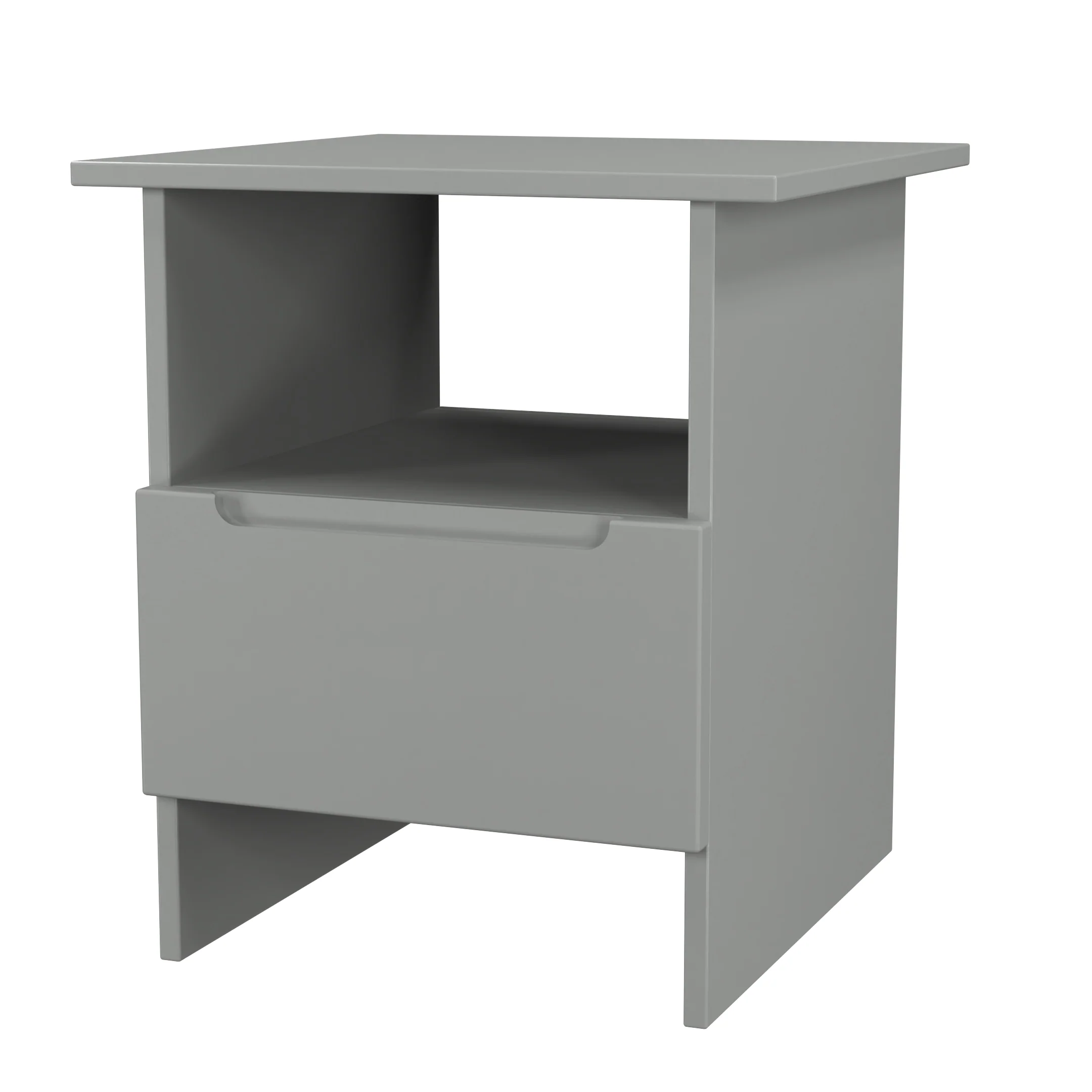Milan Bottom Drawer Lamp Table in Dusk Grey - Ready Assembled - Image 4