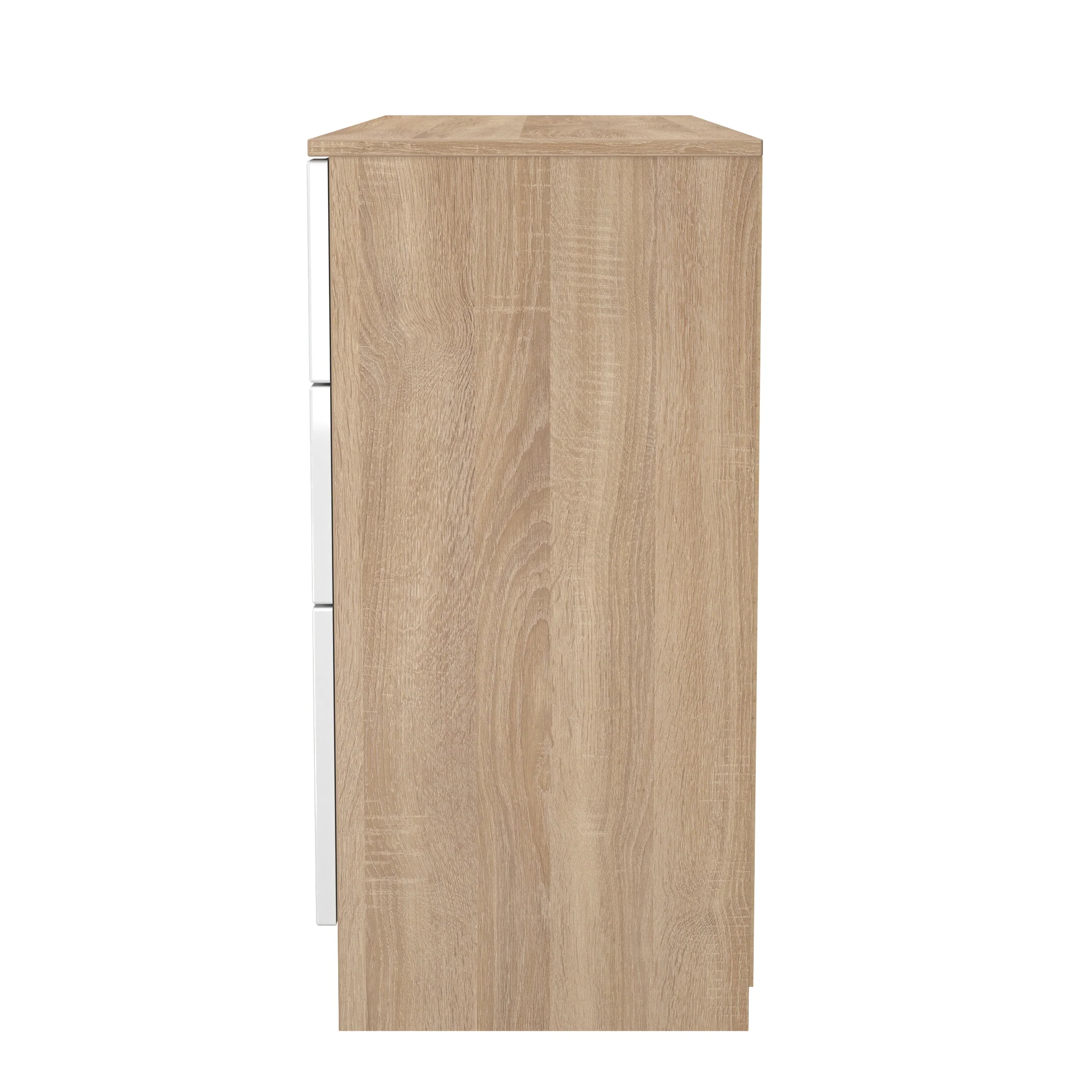 Milan Double Pedestal Desk in White Gloss & Bardolino Oak - Ready Assembled - Image 3