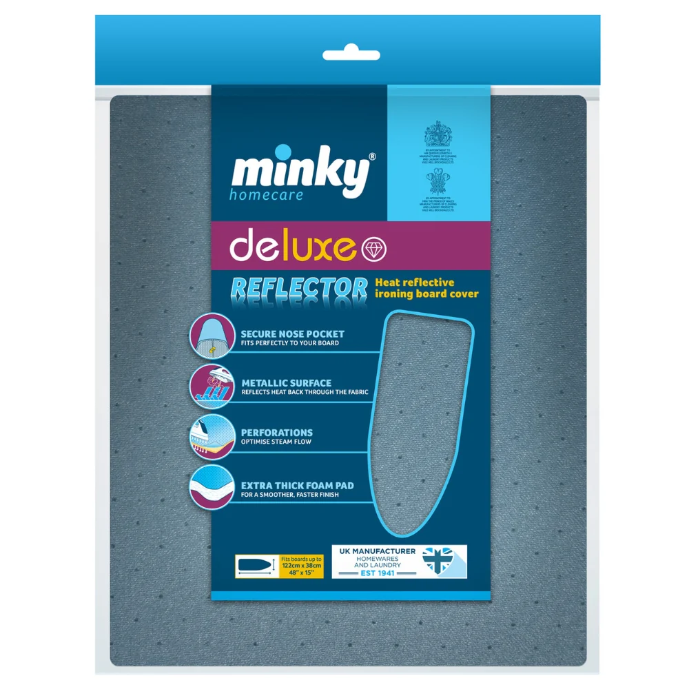 Minky Ironing Board Cover Deluxe Reflector - Heat Reflective 122x38cm - Blue - Image 2