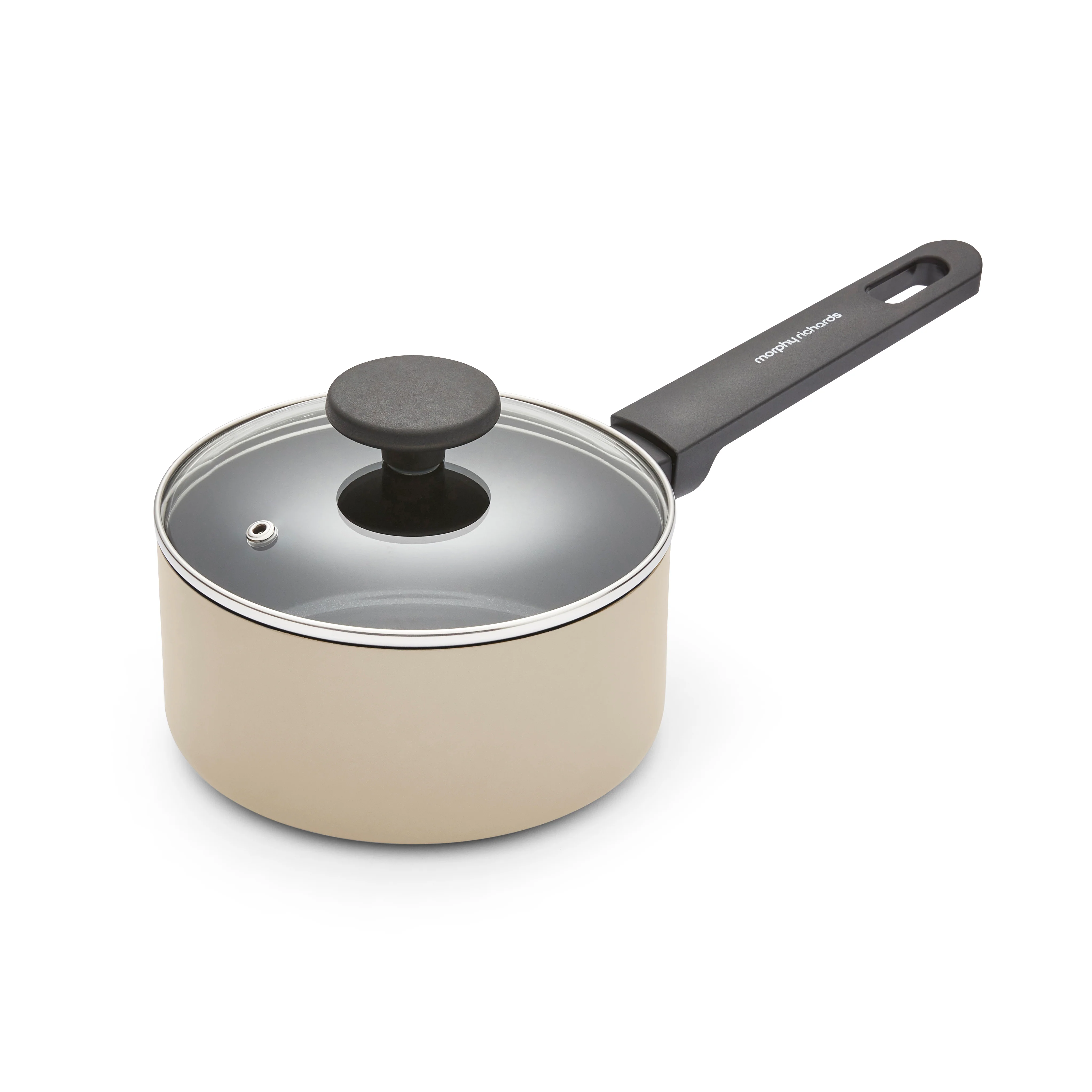 Morphy Richards 5 Piece Recycled Aluminium Saucepan Set - Cream - Image 3