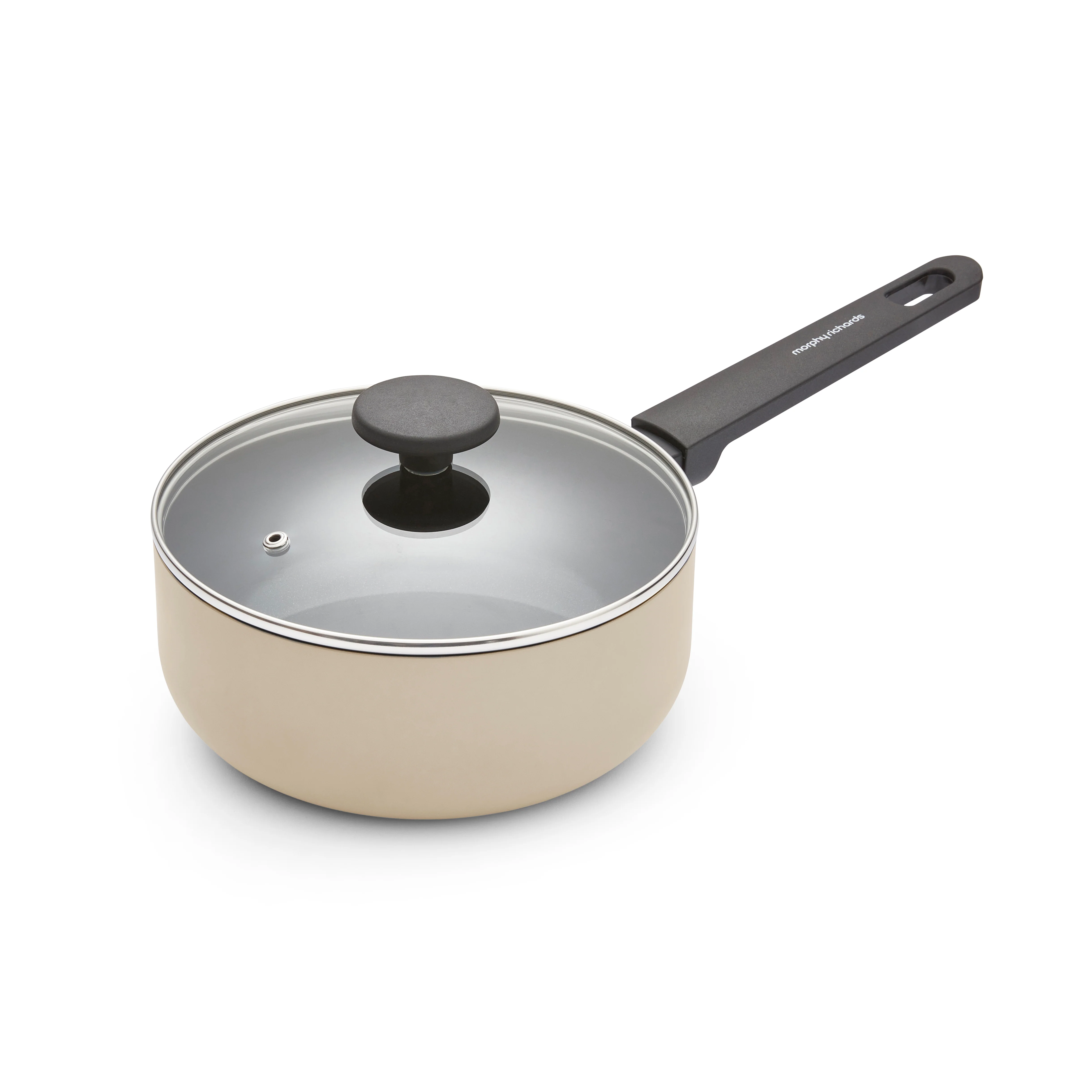 Morphy Richards 5 Piece Recycled Aluminium Saucepan Set - Cream - Image 5