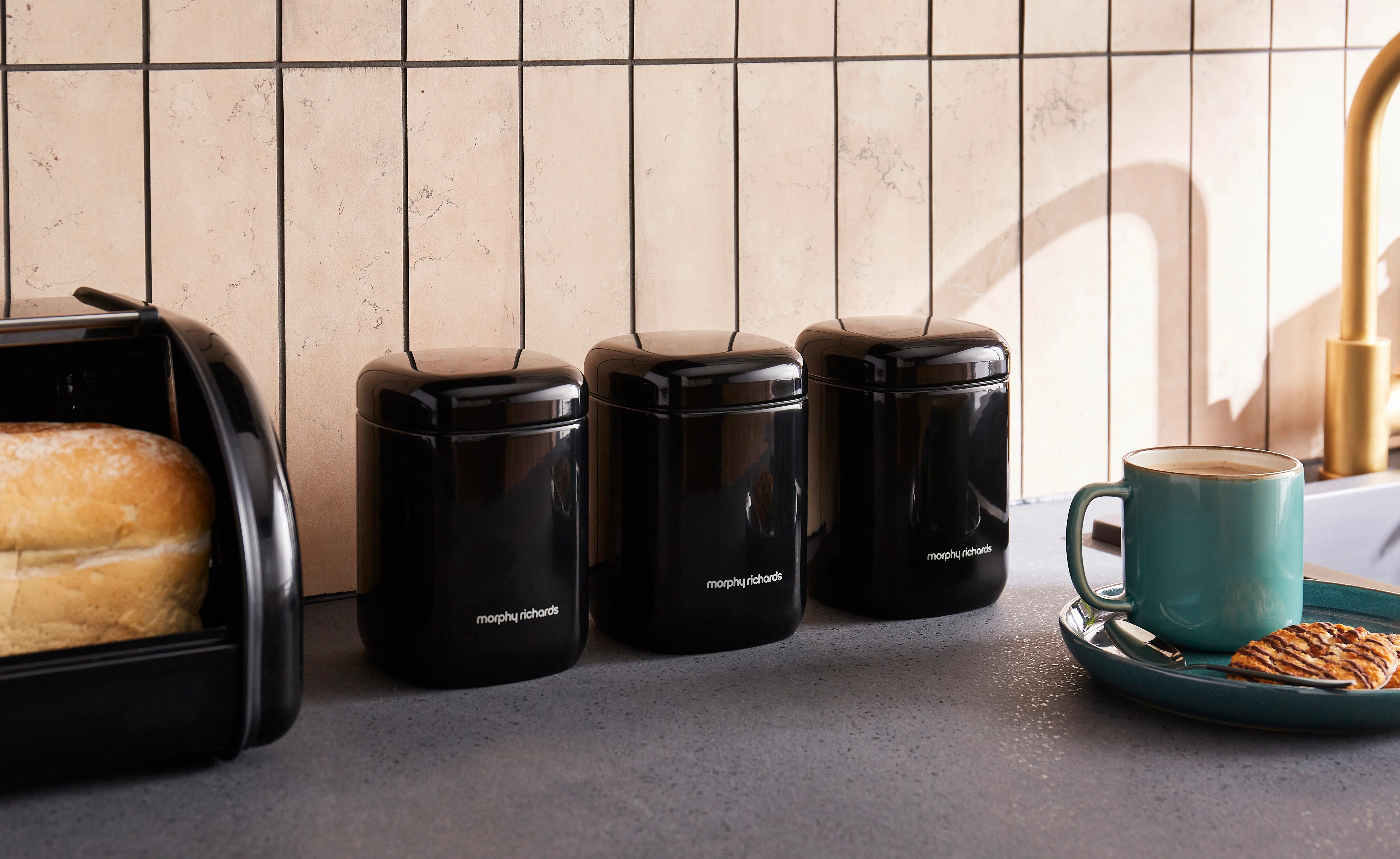 Morphy Richards Equip 3 Storage Canisters Set - Black - Image 2