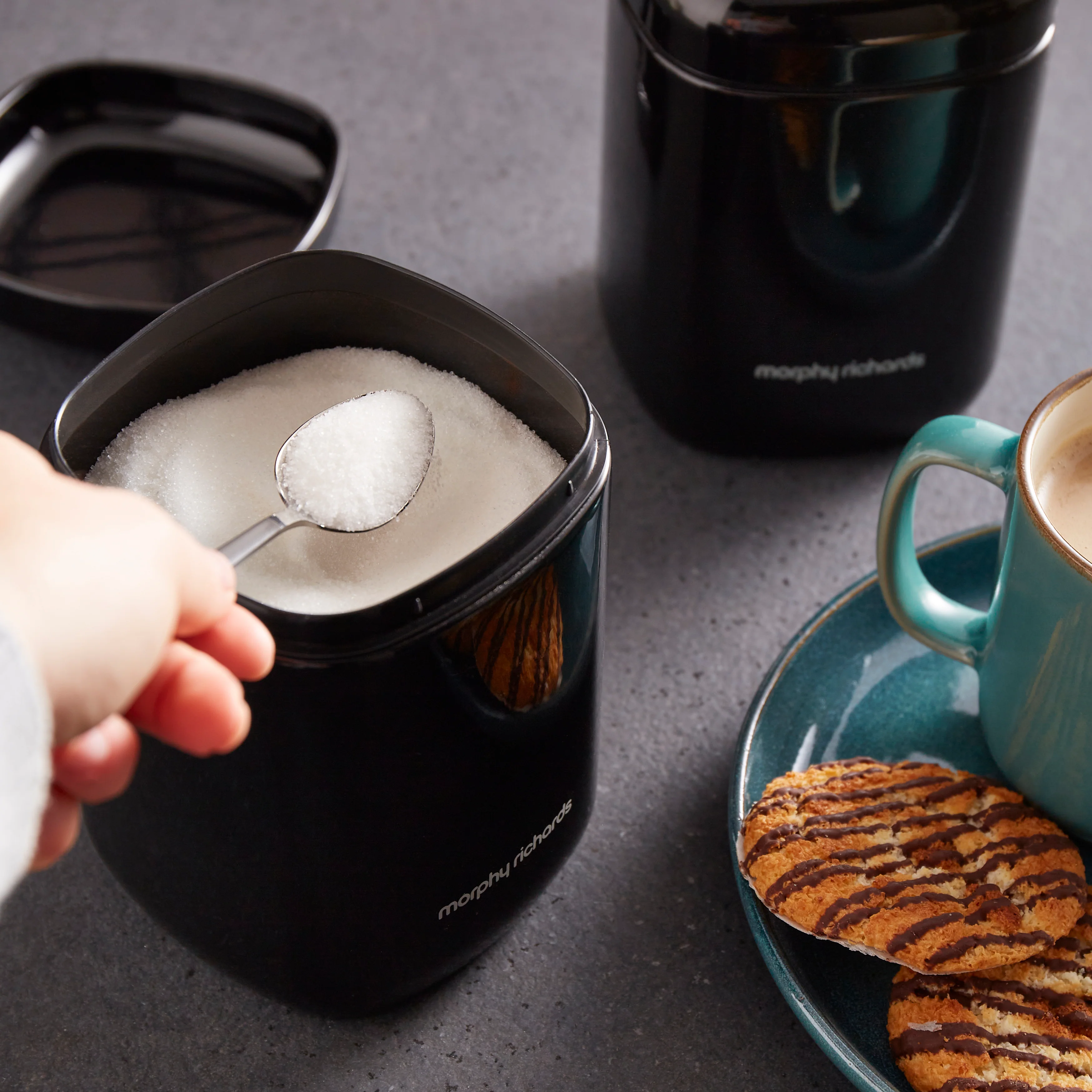 Morphy Richards Equip 3 Storage Canisters Set - Black - Image 8