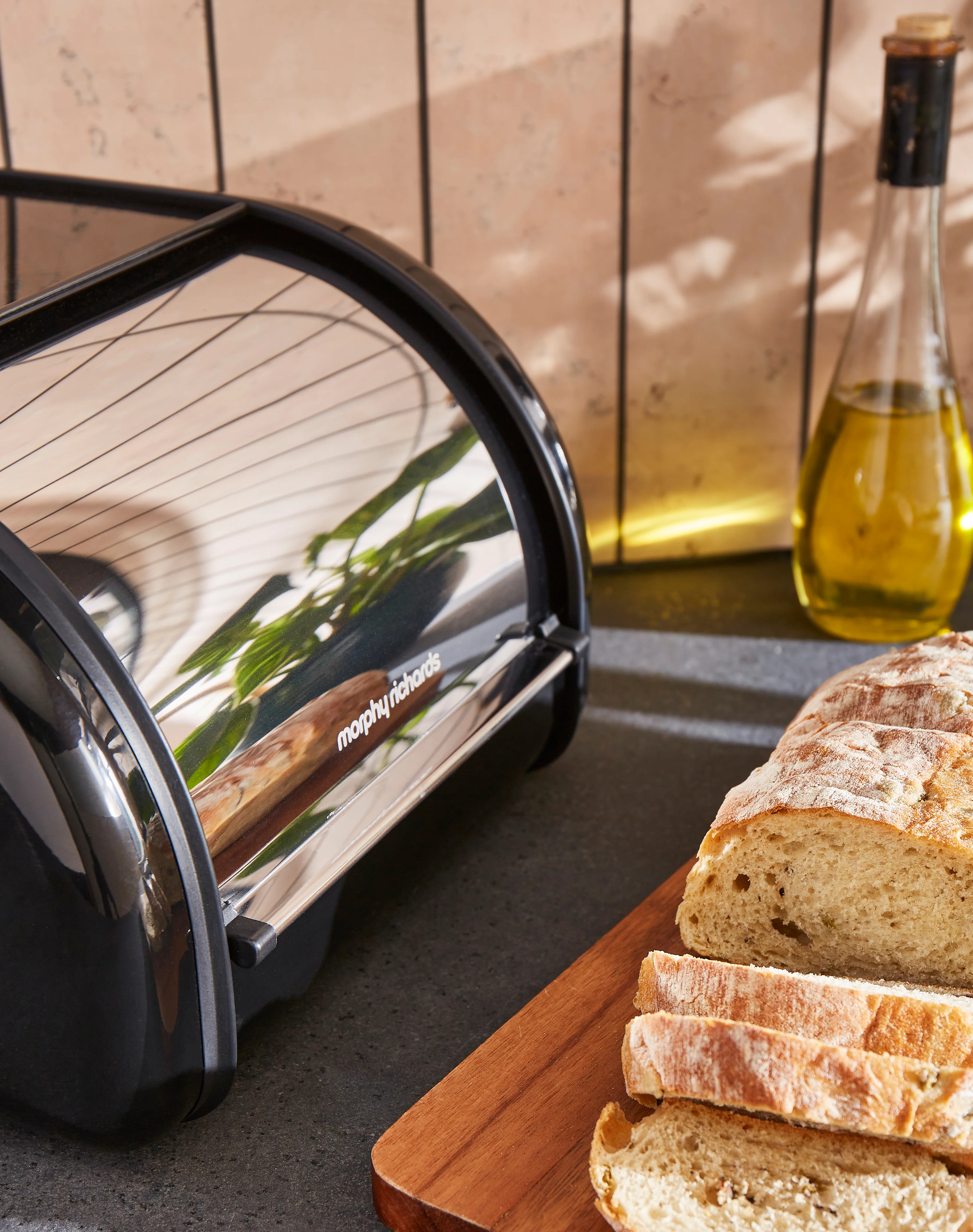 Morphy Richards Equip Compact Roll Front Bread Bin - Black - Image 6