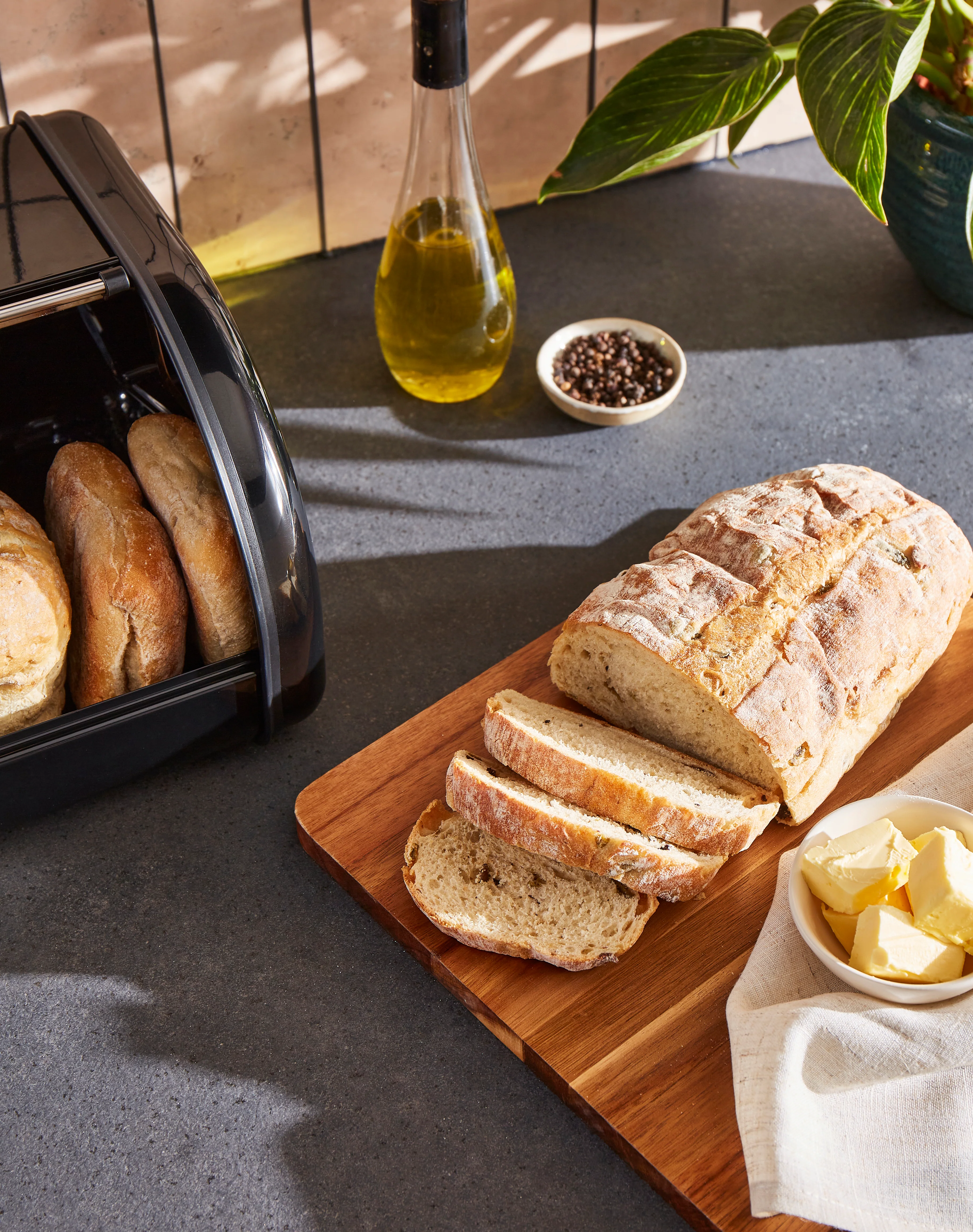 Morphy Richards Equip Large Roll Front Bread Bin - Black - Image 2