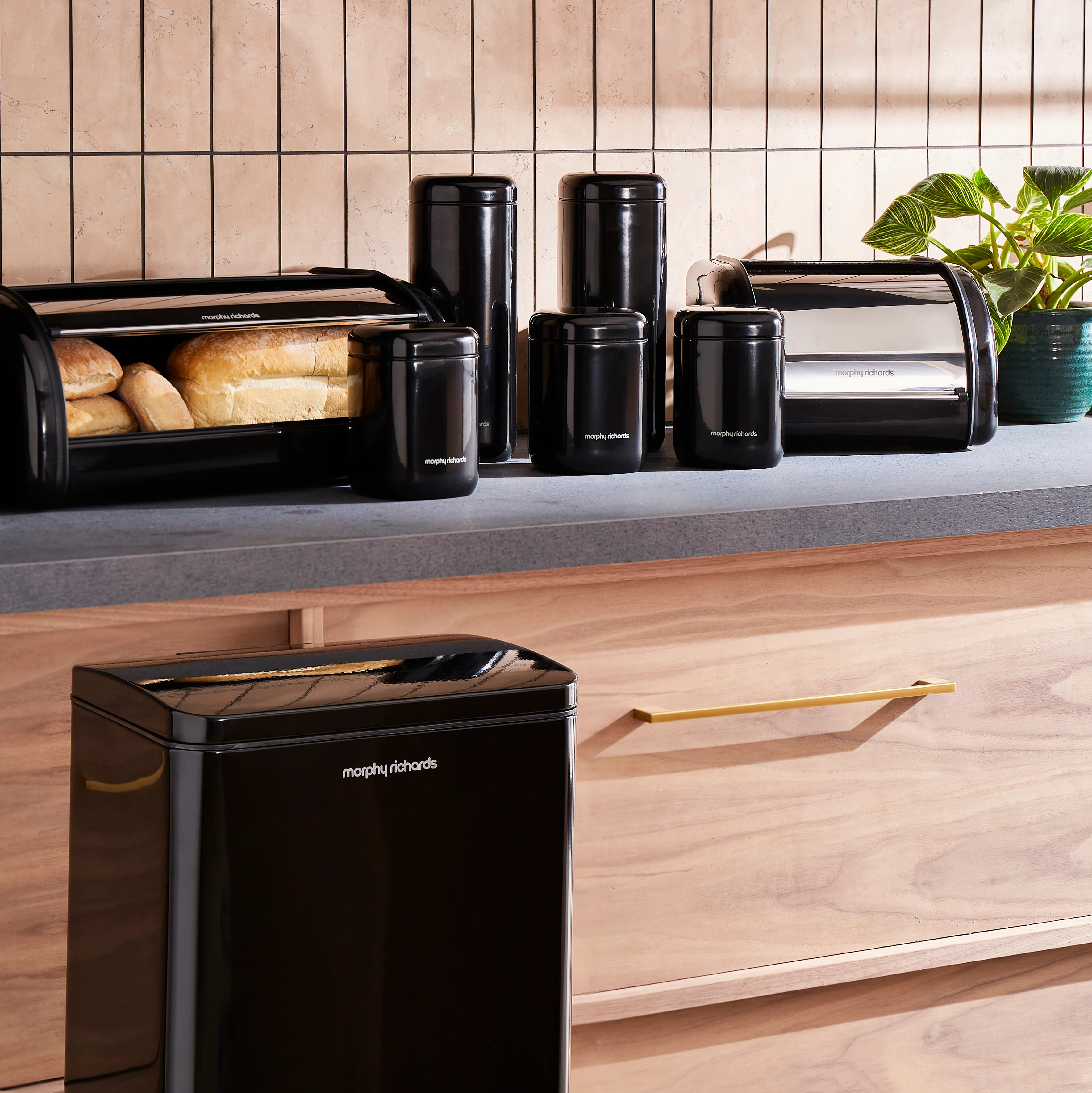 Morphy Richards Equip Large Roll Front Bread Bin - Black - Image 3