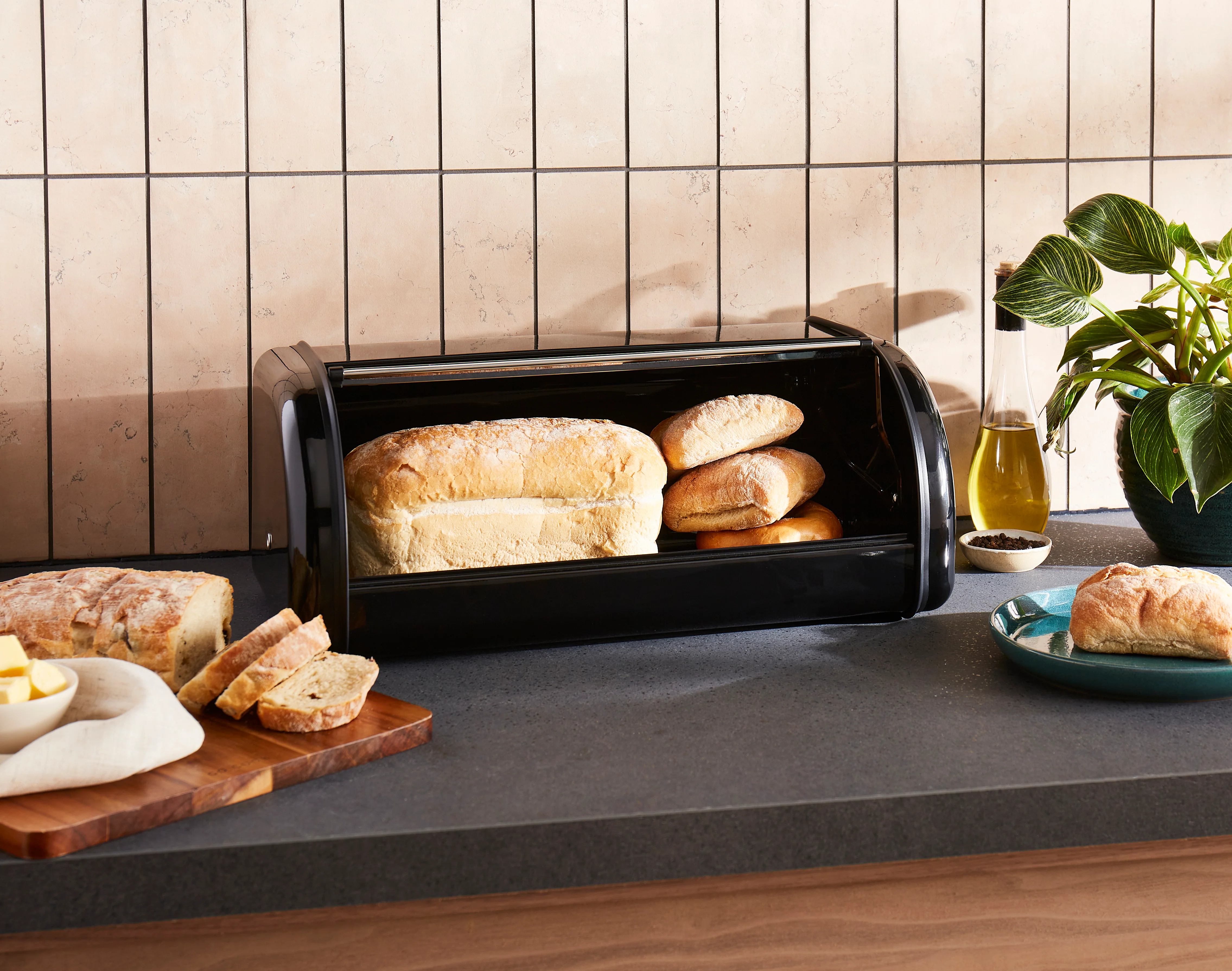 Morphy Richards Equip Large Roll Front Bread Bin - Black - Image 5