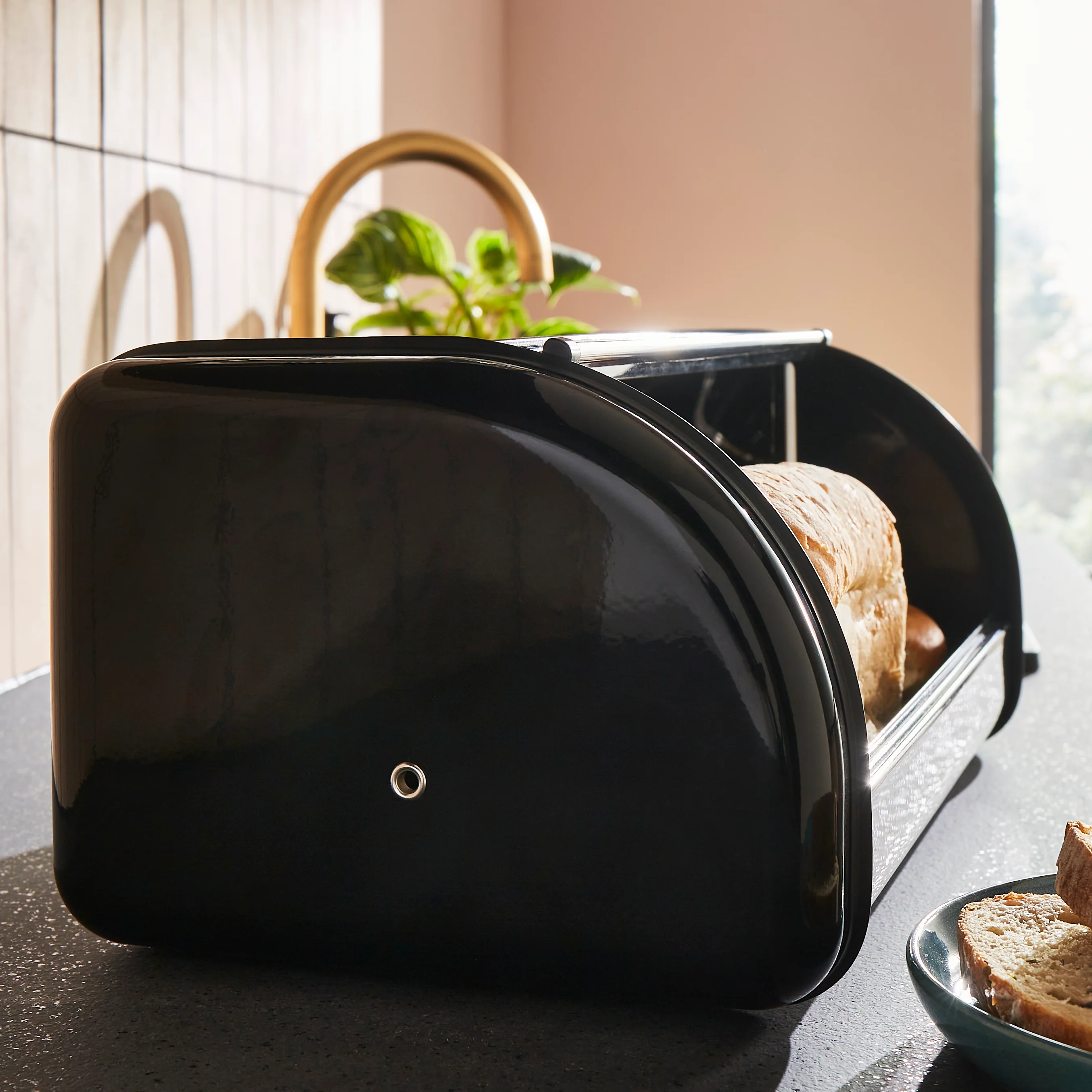 Morphy Richards Equip Large Roll Front Bread Bin - Black - Image 6