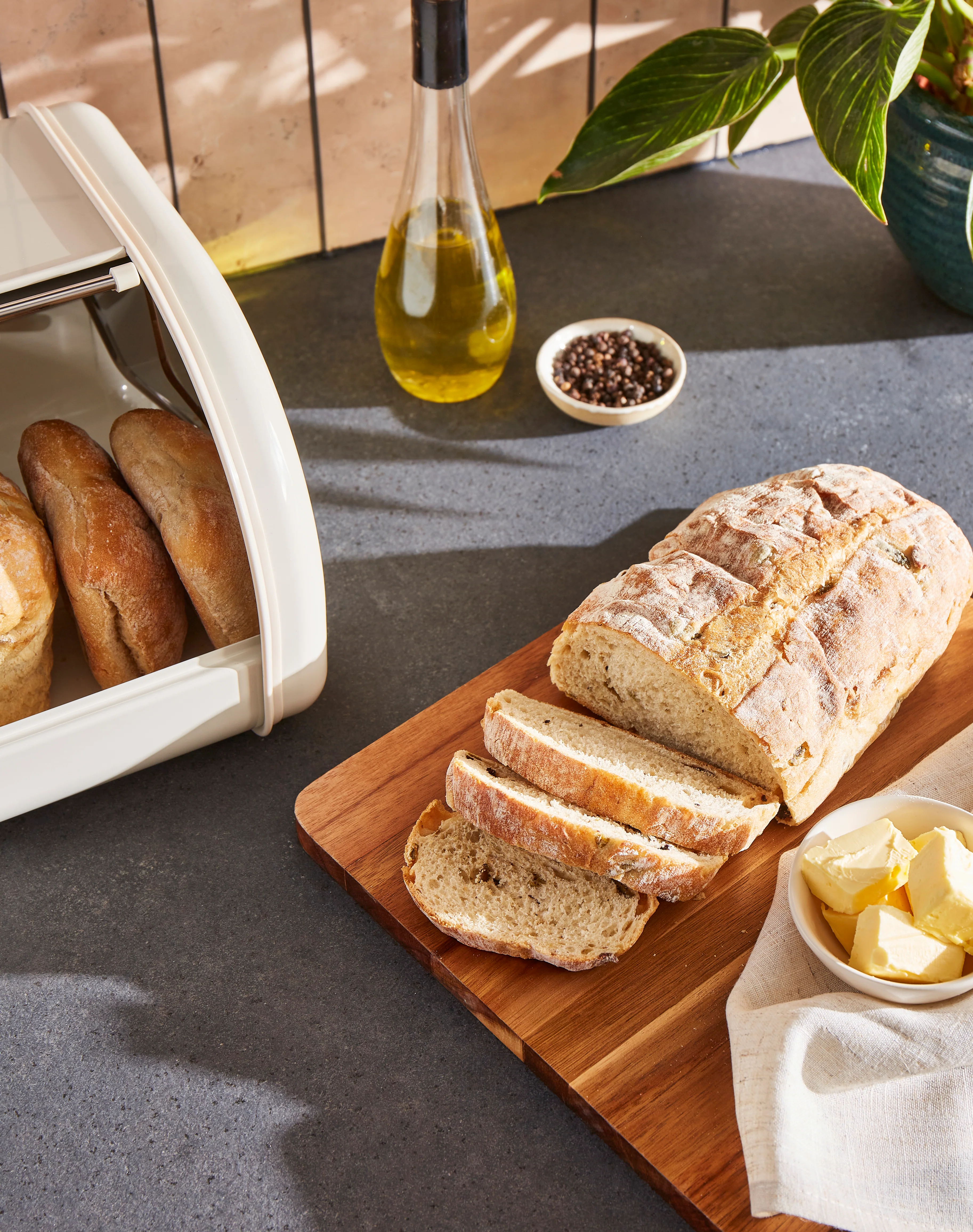 Morphy Richards Equip Large Roll Front Bread Bin - Cream - Image 2