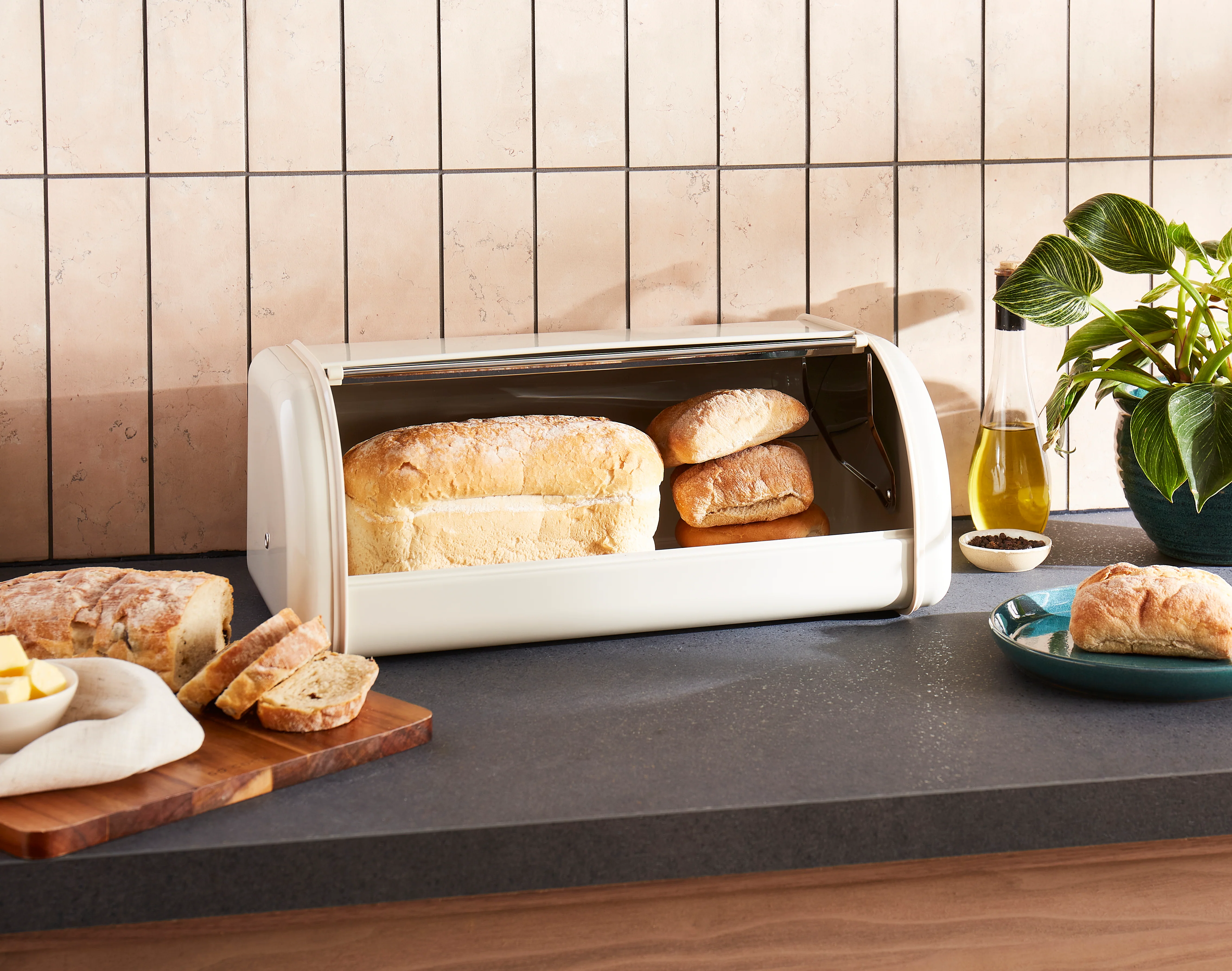 Morphy Richards Equip Large Roll Front Bread Bin - Cream - Image 5