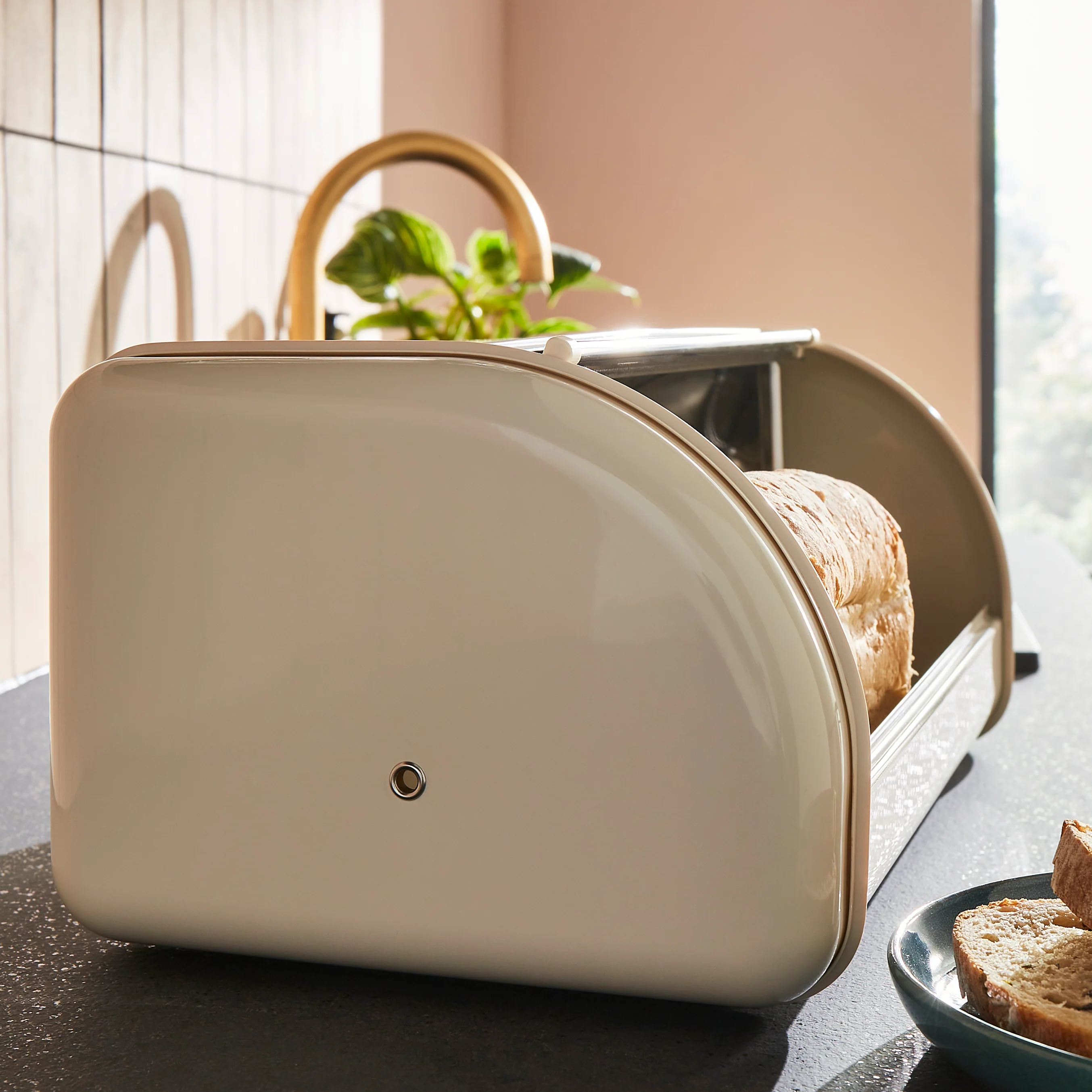 Morphy Richards Equip Large Roll Front Bread Bin - Cream - Image 6