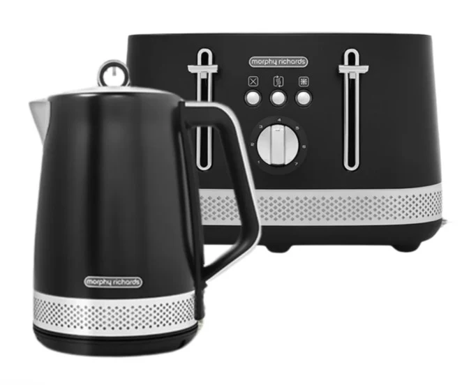 Morphy Richards Illumination Black Kettle And Toaster Set