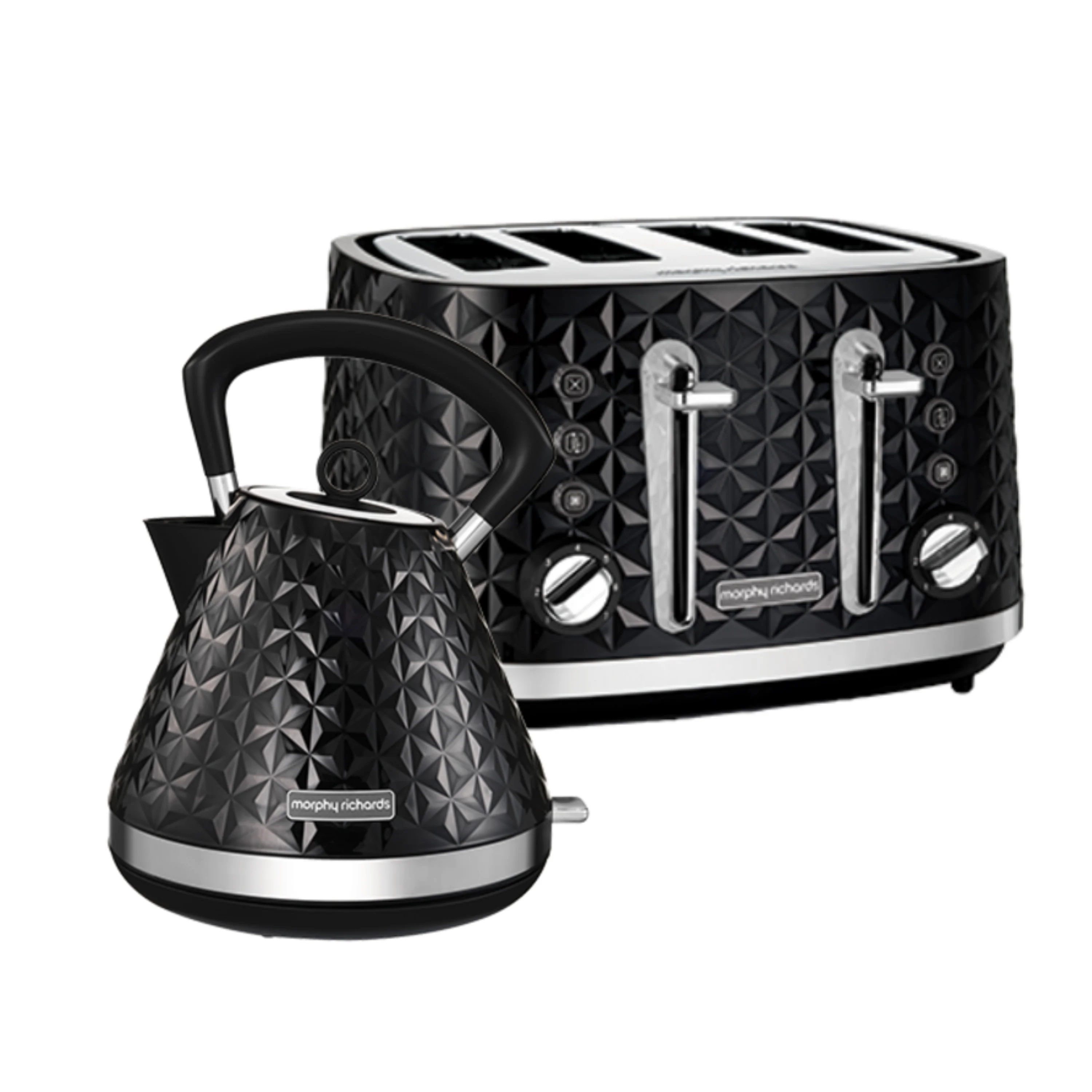 Morphy Richards Vector Black Kettle And Toaster Set