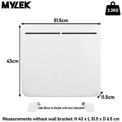 MYLEK Electric Panel Heater - Wall Mounted Or Free Standing 1000w - Image 2