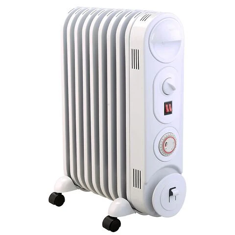 Mylek Oil Filled Radiator Electric Heater, Portable, Thermostat And 24hr Timer By Mylek 2000w