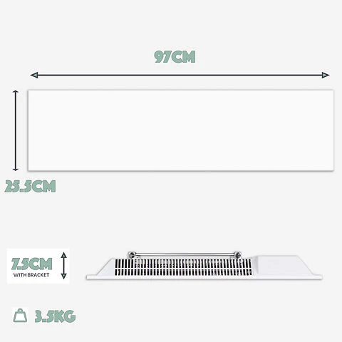 MYLEK Panel Space Heater White Low Level 1KW Eco, Smart and WiFi App Slimline Low Energy - Wall Mounted, Bathroom IPX4 - Image 2