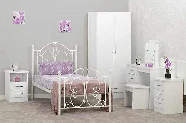 NEVADA 3 DRAWER BEDSIDE - WHITE GLOSS - Image 6