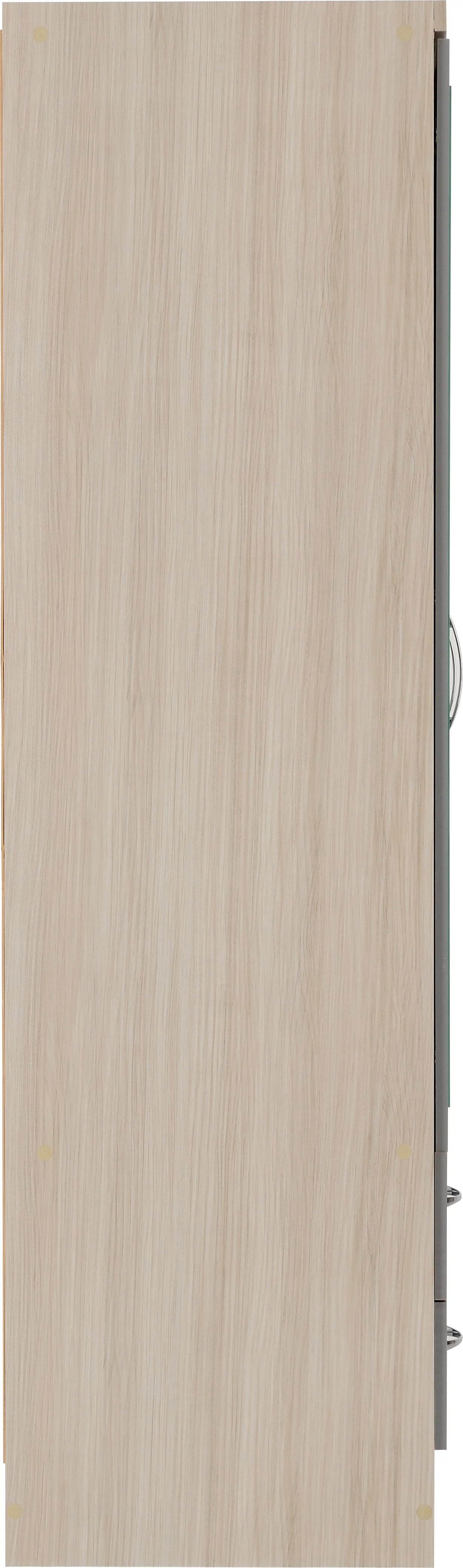NEVADA 4 DOOR 2 DRAWER WARDROBE - GREY GLOSS/LIGHT OAK EFFECT VENEER - Image 4