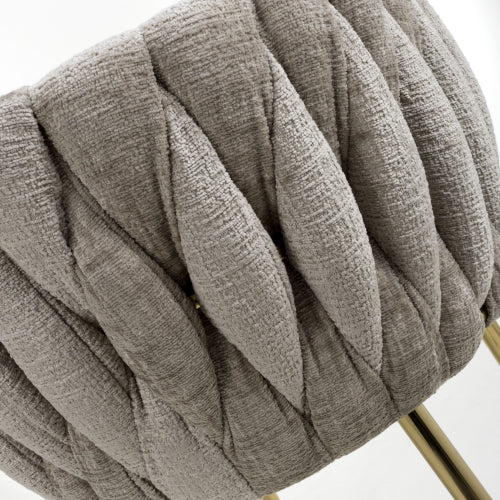 Ontario Chenille Effect Mink Dining Chair - Image 10
