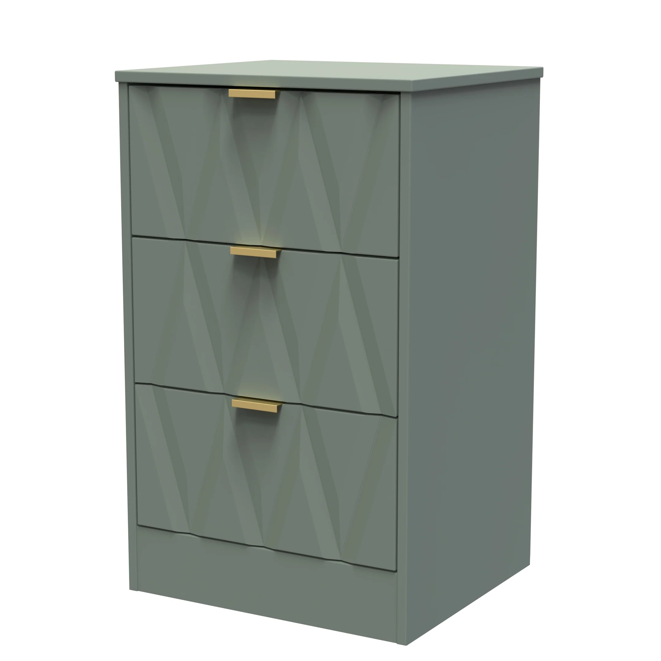 Ottawa Ready Assembled 3 Drawer Bedside Cabinet in Reed Green - Image 4