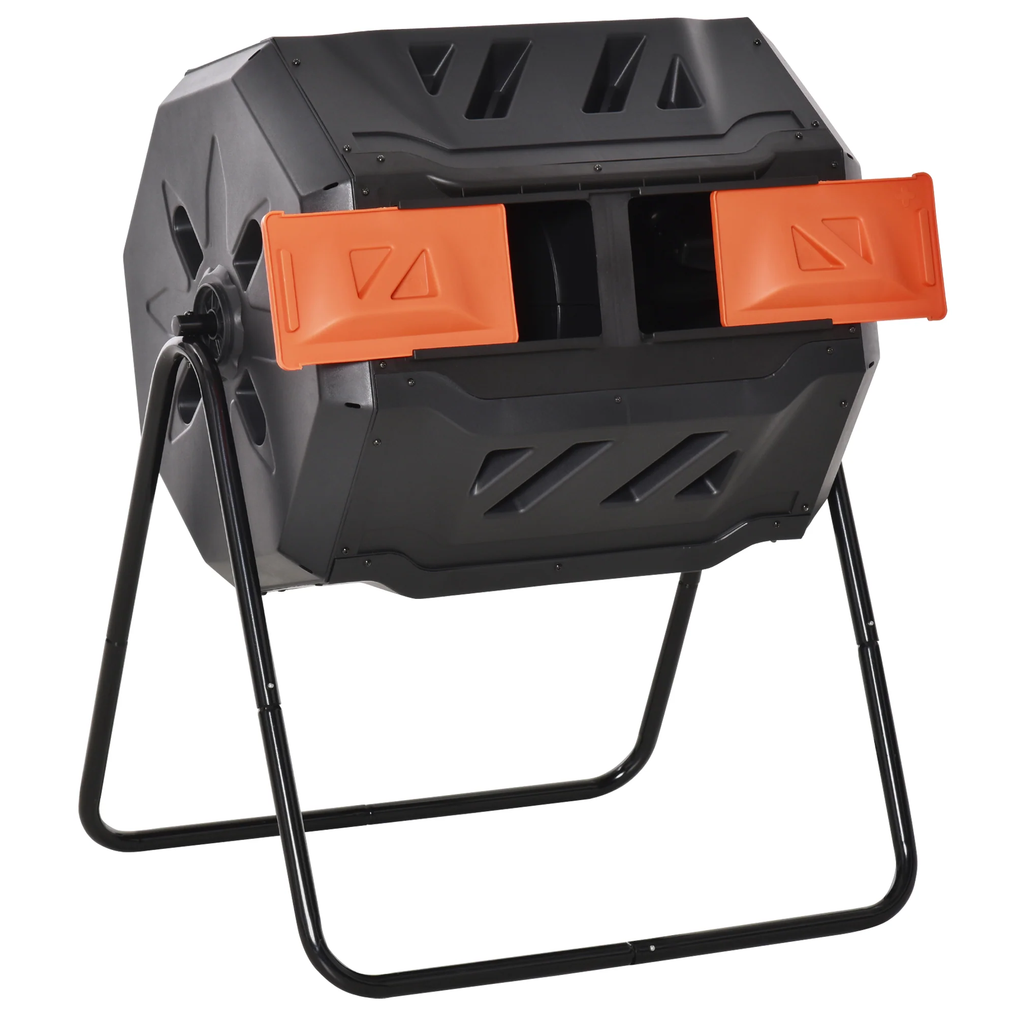 Outsunny 160L Outdoor Tumbling Compost Bin With Dual Chamber