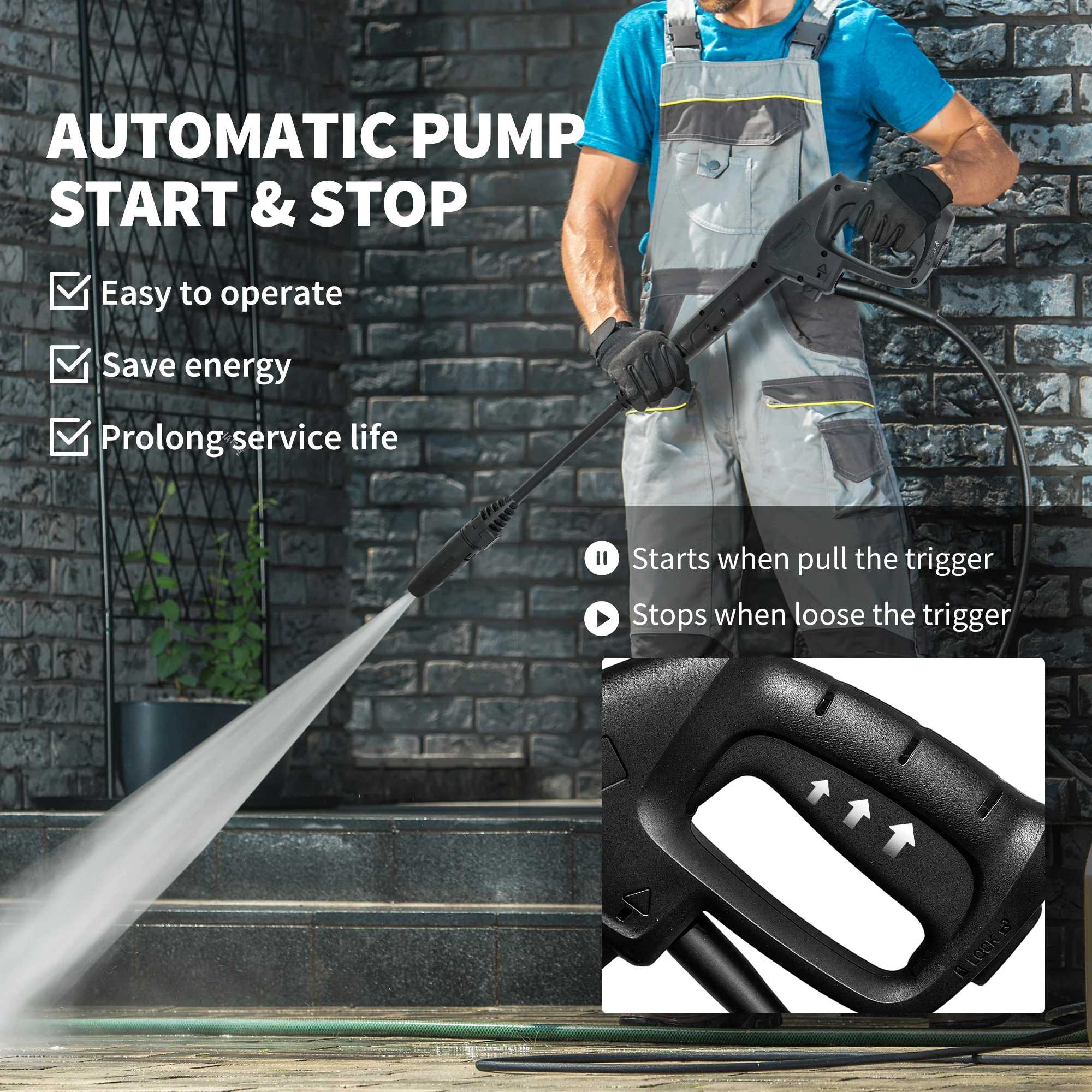 Outsunny 1800W Power Washer 150 Bar Pressure 6M Hose And Hose Reel - Image 24