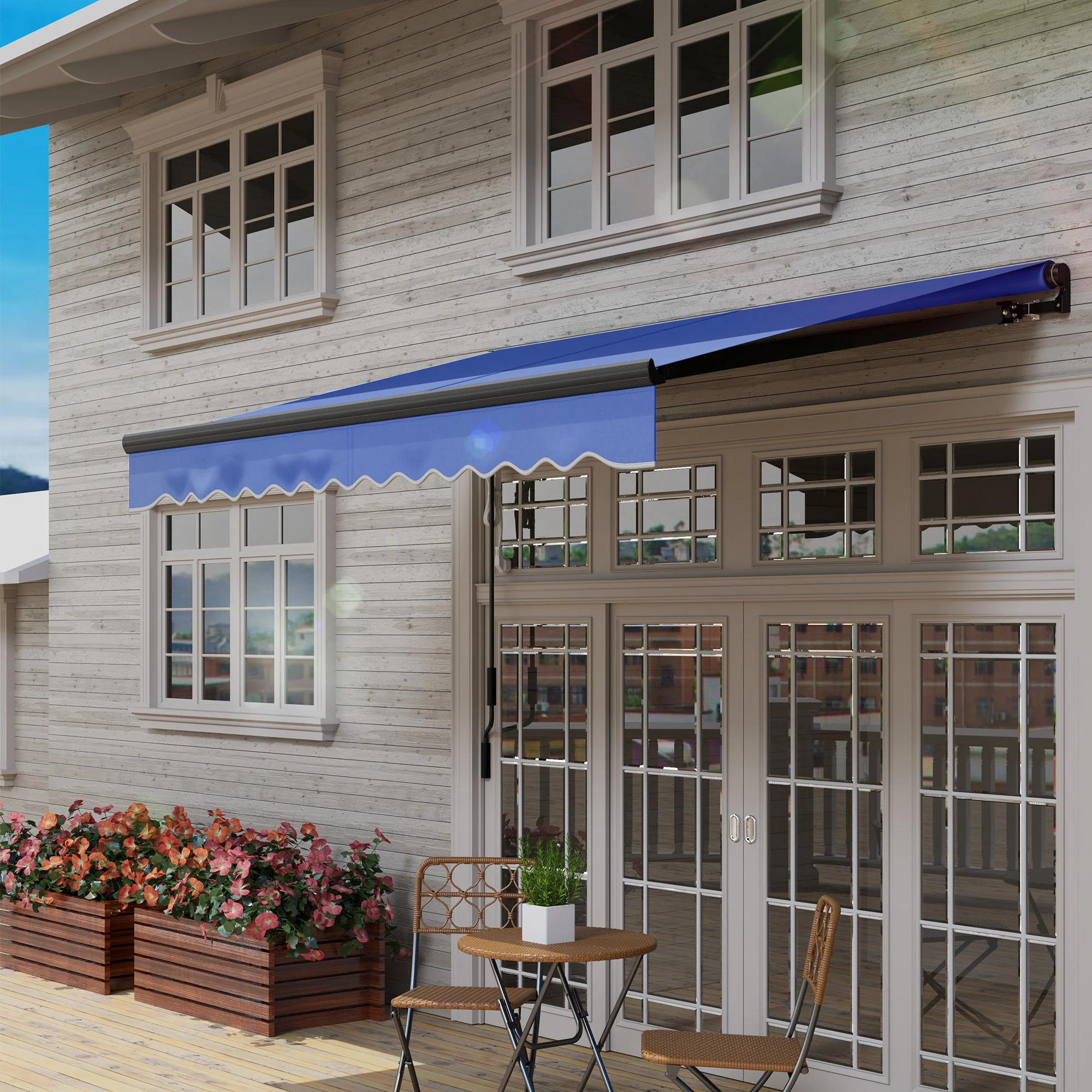 Outsunny 2.5 X 2m Electric Awning With LED Light And Remote Controller - Image 9