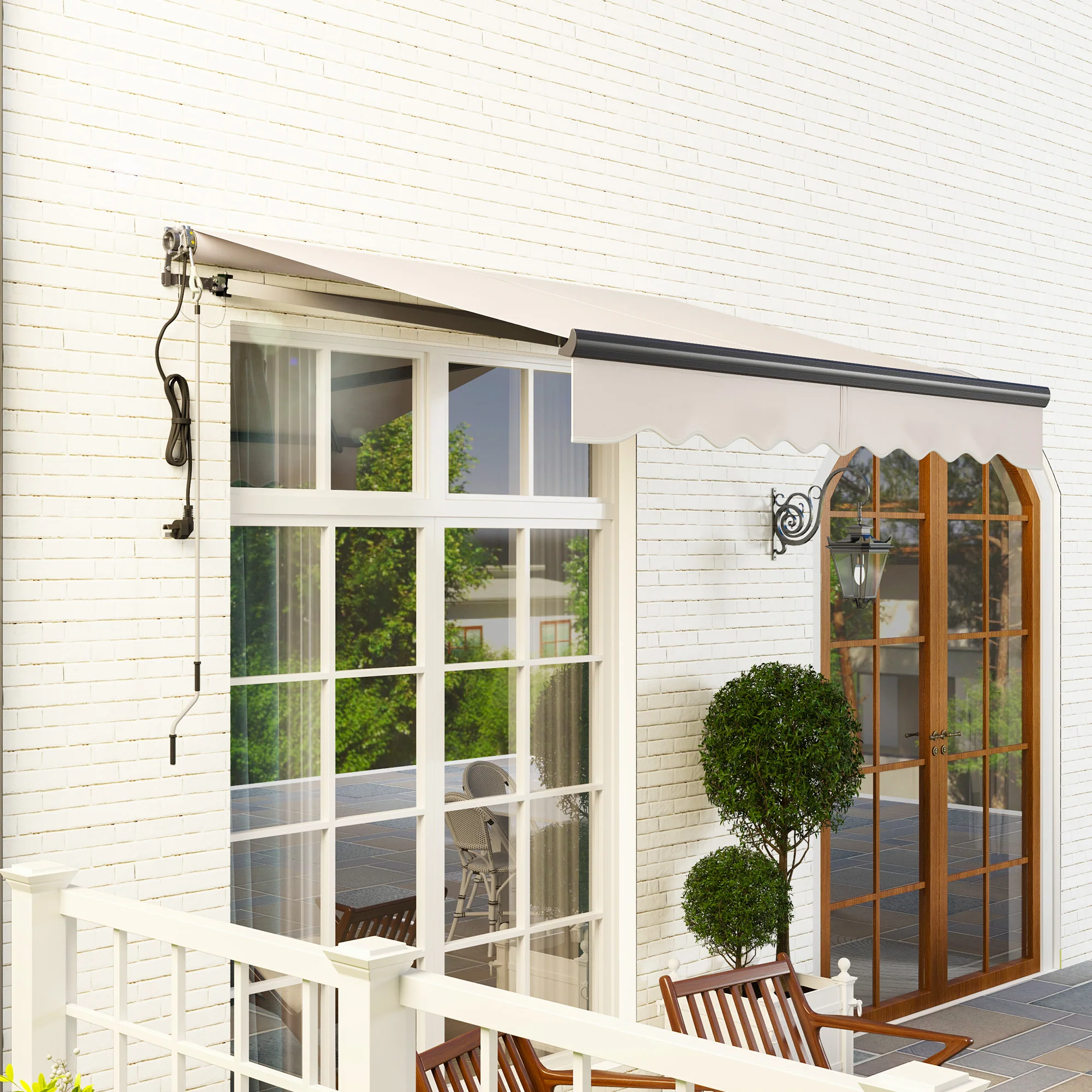 Outsunny 2.5 x 2m Electric Retractable Awning w/ Aluminium Frame - Image 9