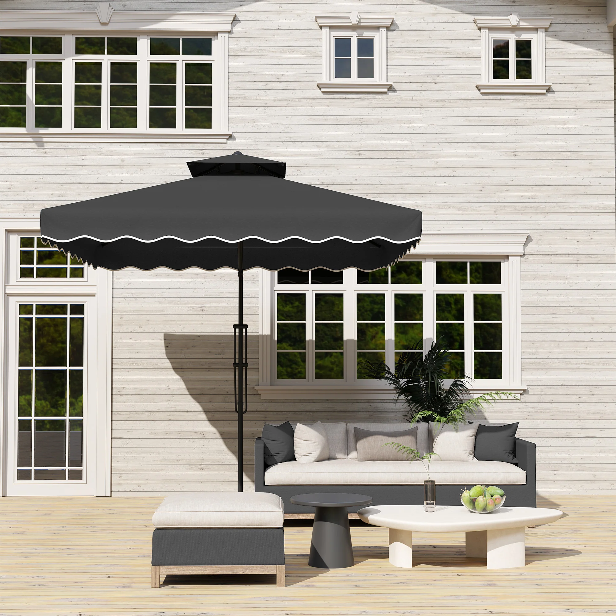 Outsunny 2.5m Cantilever Garden Parasol Umbrella With Cross Base - Image 7