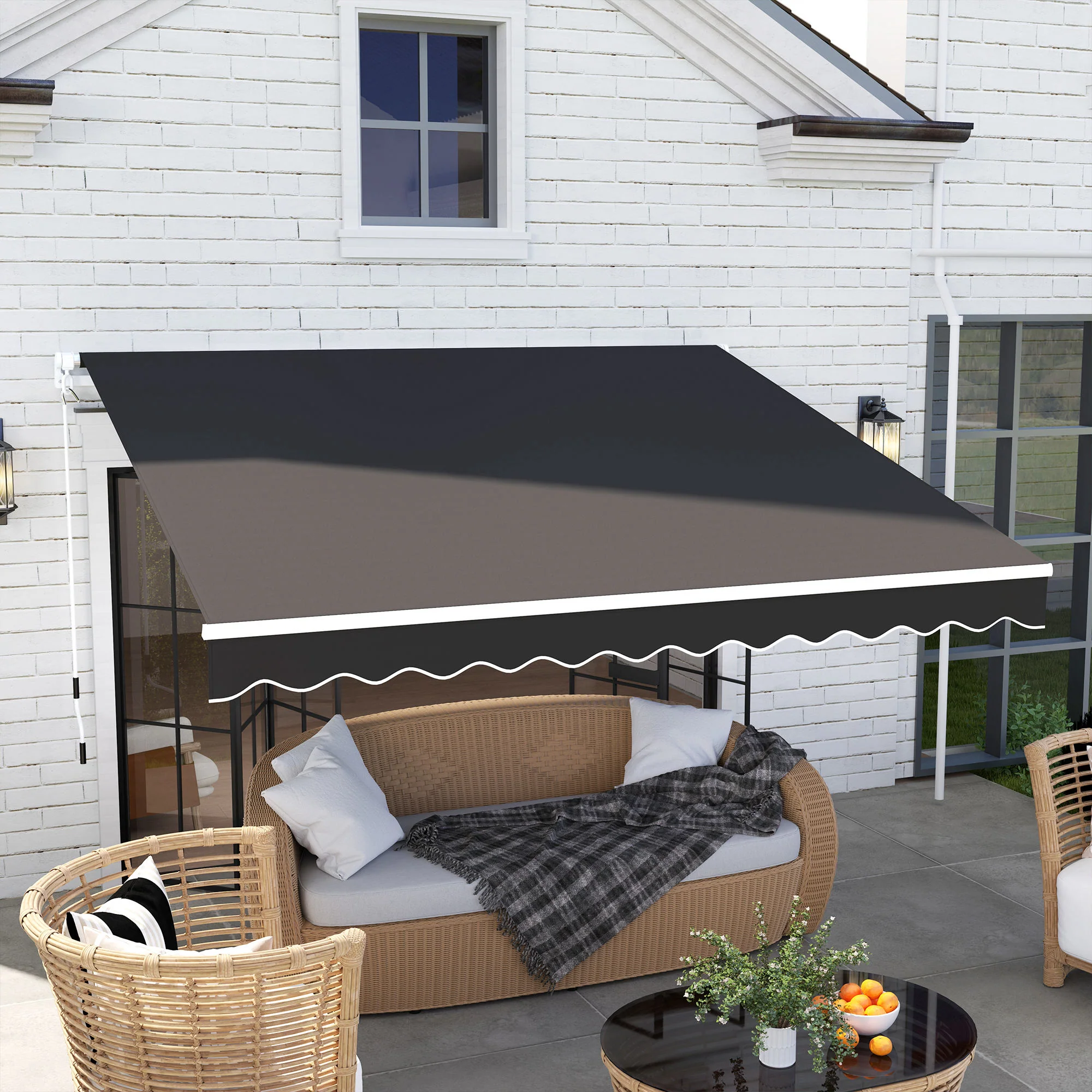 Outsunny 2.95 x 2.5m Canopy Sun Shade Shelter with Crank Handle - Image 2