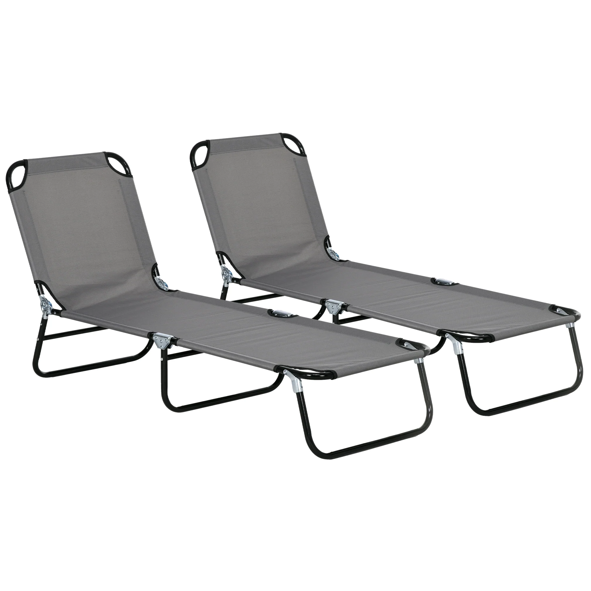 Outsunny 2 Piece Reclining Chaise Lounge With 5-Level Adjustable Backrest - Image 10