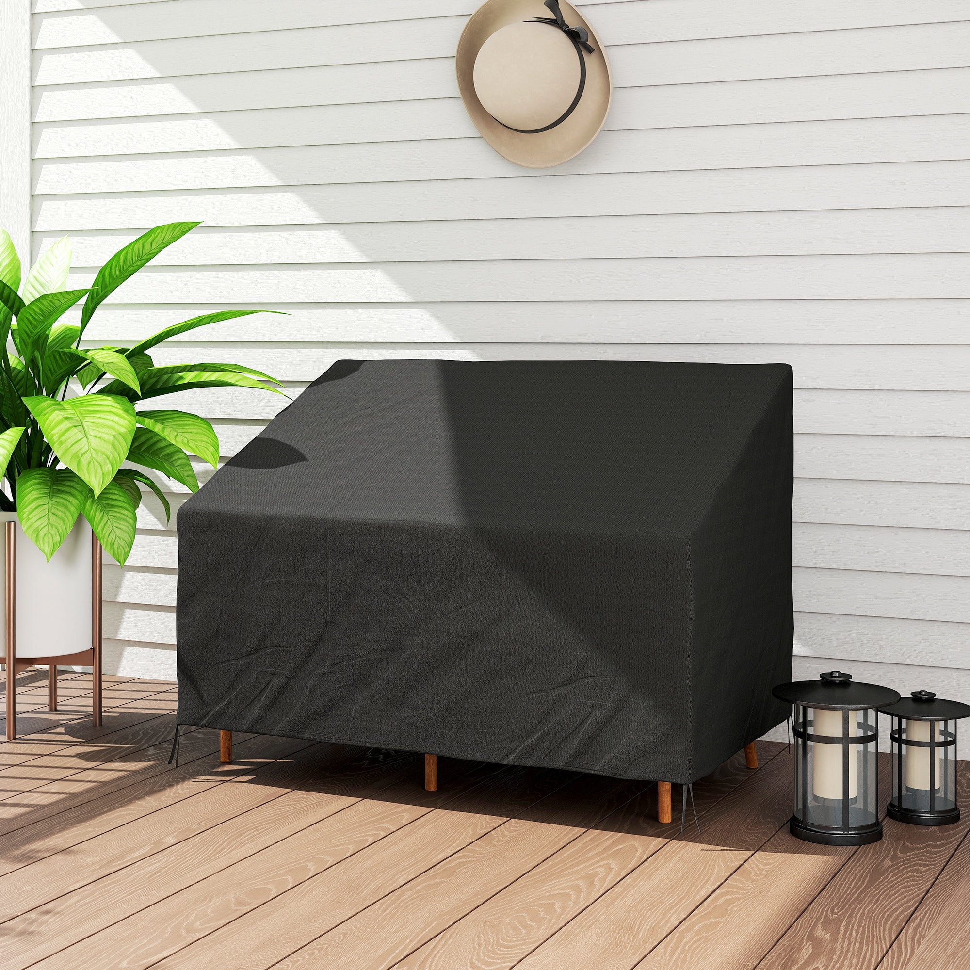 Outsunny 2 Seater Rain Cover Garden Sofa Chair Protector 140x84x56/94 cm - Image 8