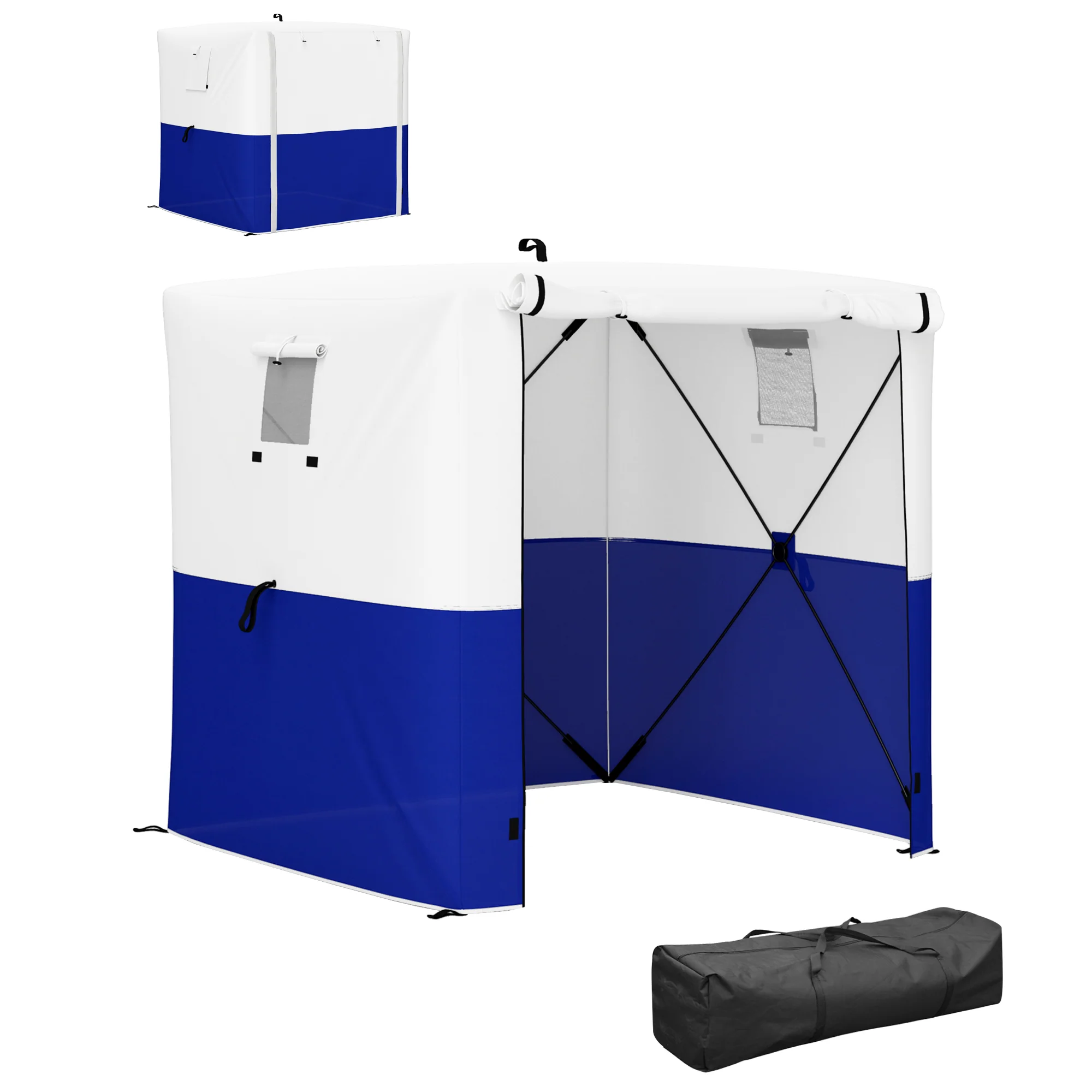 Outsunny 2 x 2m Pop Up Gazebo with Sides Easy up Party Tent, Blue
