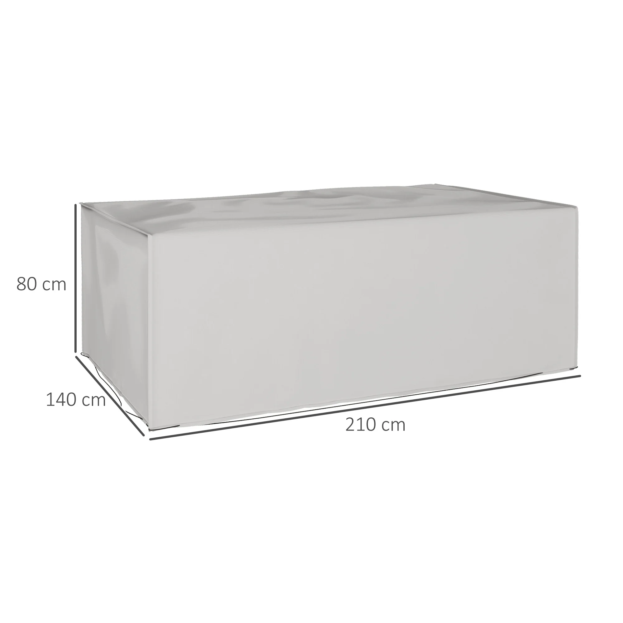 Outsunny 210x140x80cm UV Rain Protective Cover for Garden Rattan Furniture Grey - Image 5
