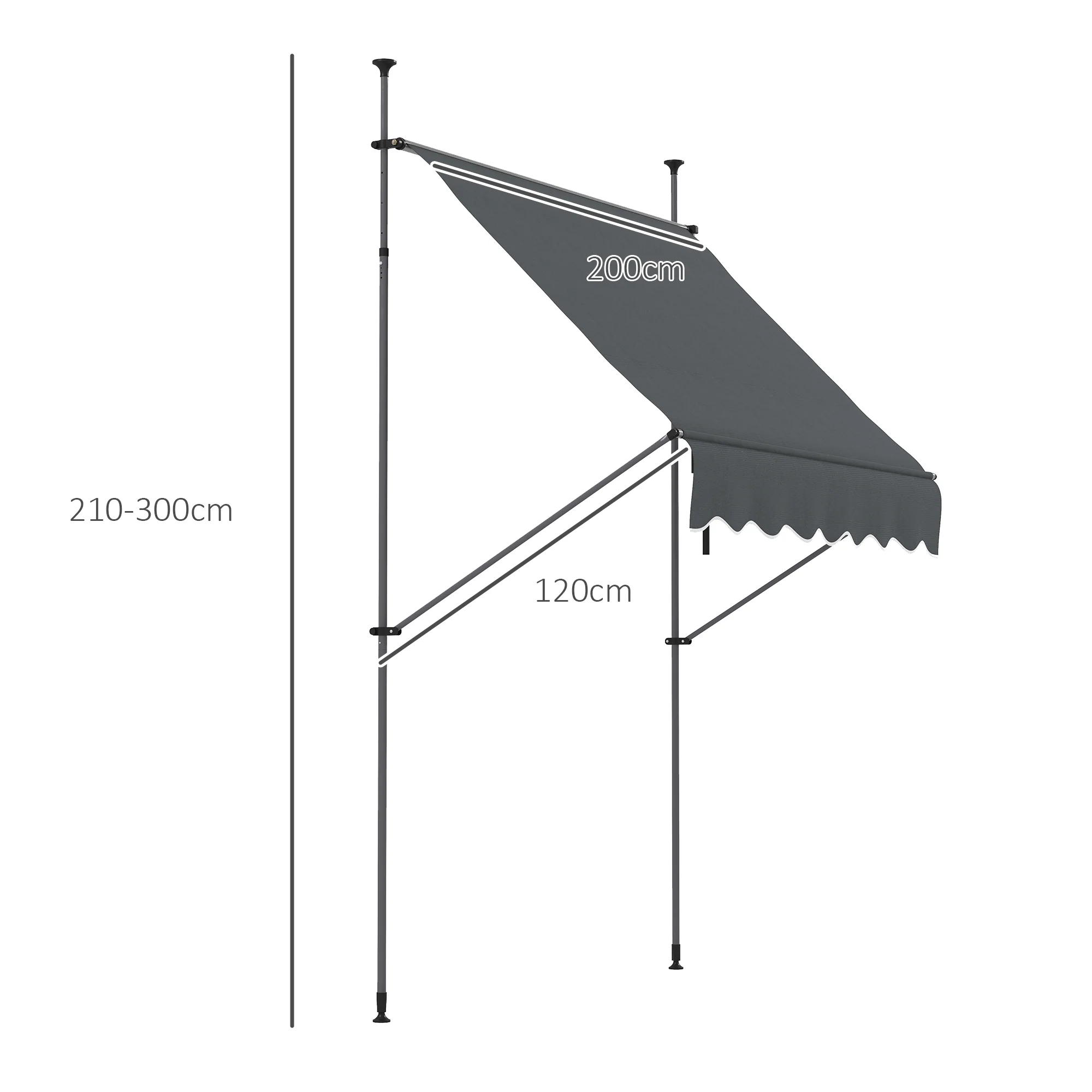 Outsunny Freestanding Retractable Awning, Non-Screw Garden Awning - Image 14