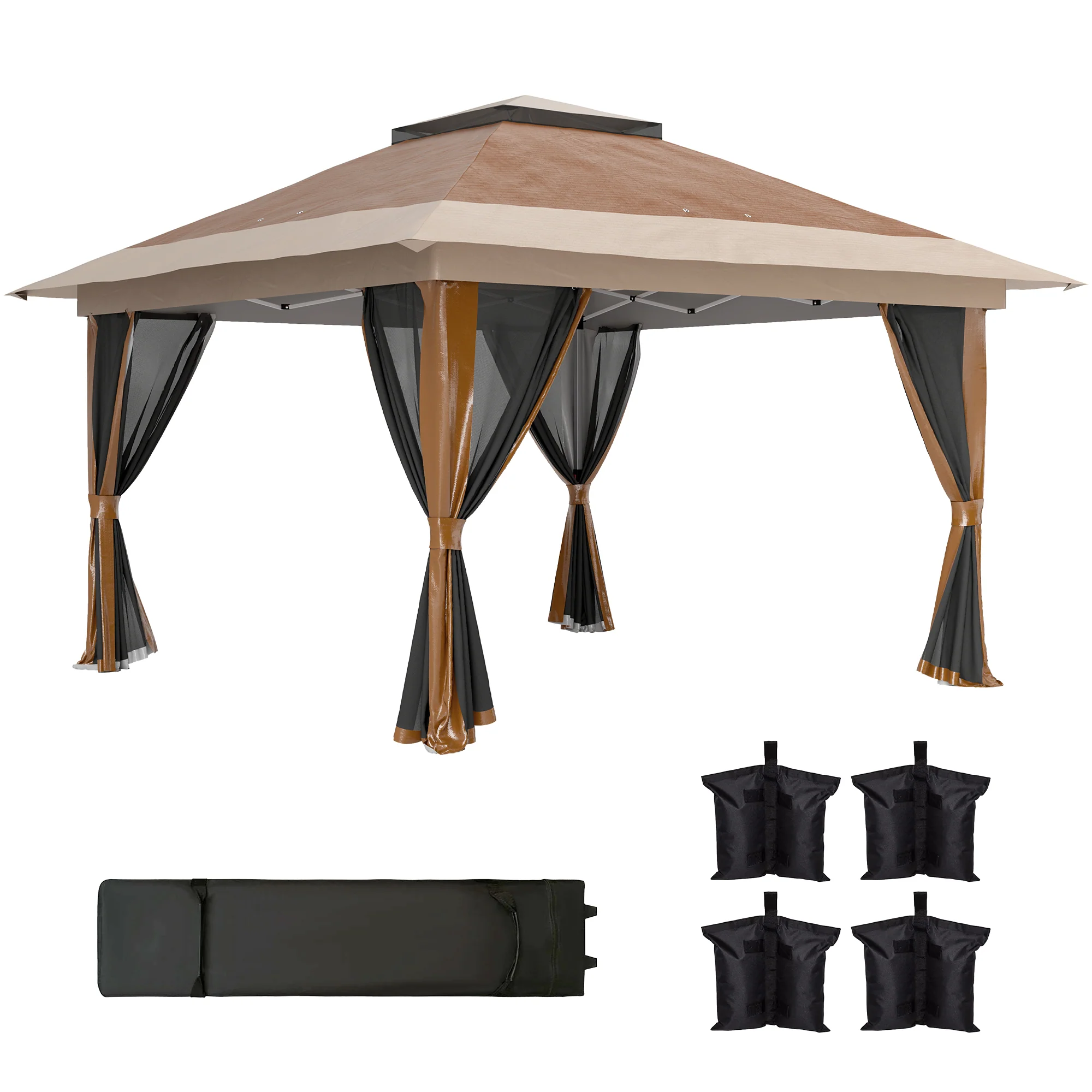 Outsunny 3.6 X 3.6m Pop Up Gazebo With Netting And Wheeled Bag - Image 10