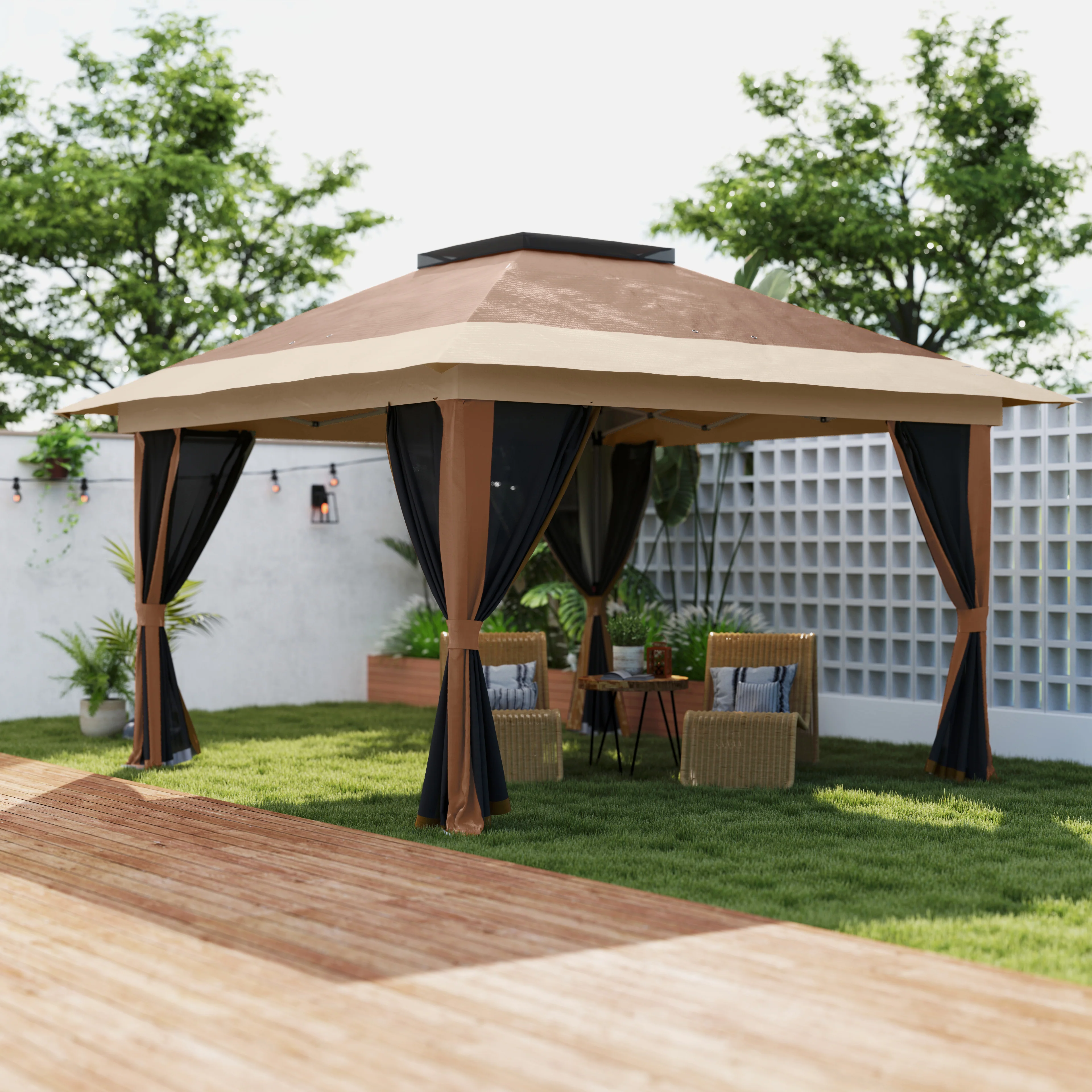 Outsunny 3.6 X 3.6m Pop Up Gazebo With Netting And Wheeled Bag - Image 11