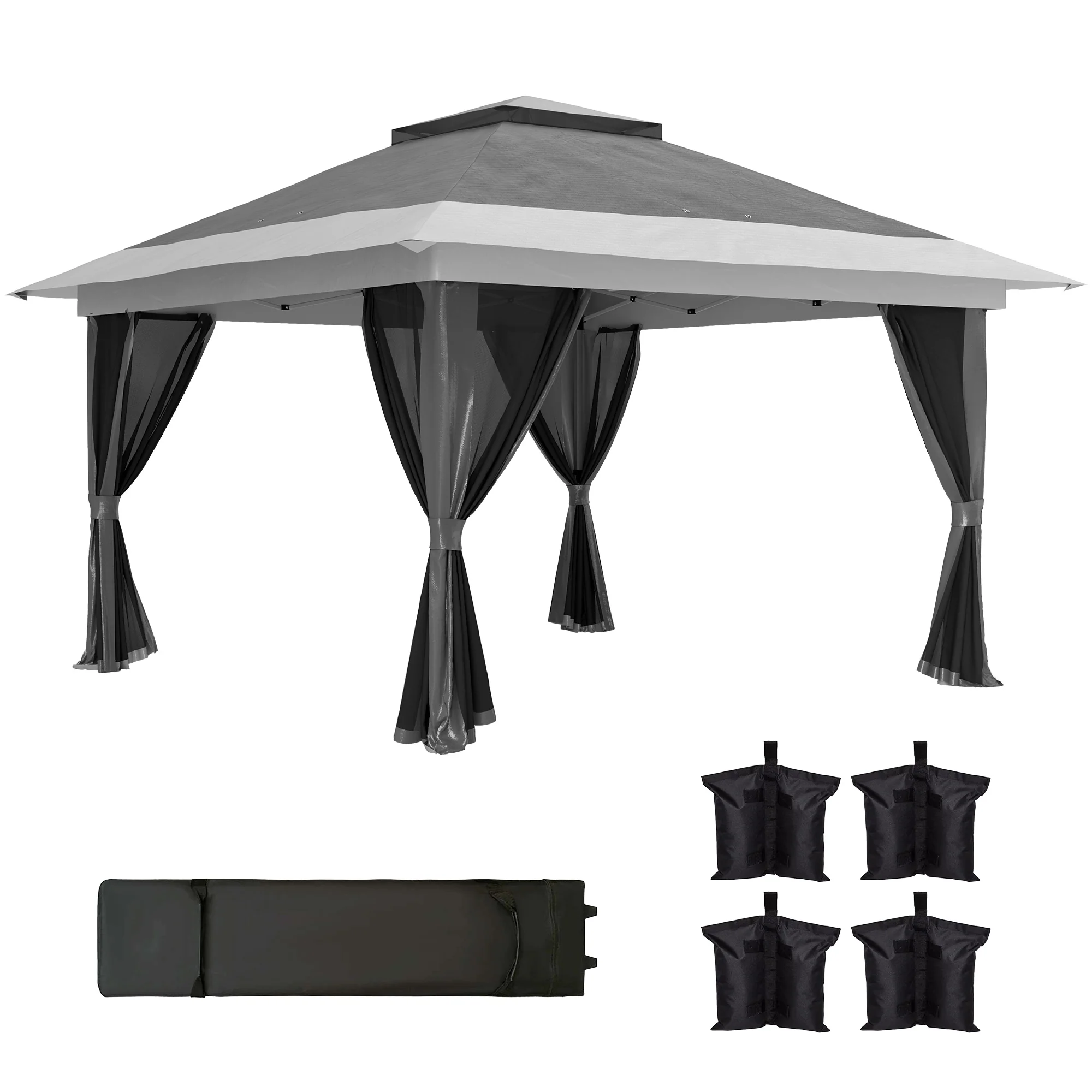 Outsunny 3.6 X 3.6m Pop Up Gazebo With Netting And Wheeled Bag - Image 19