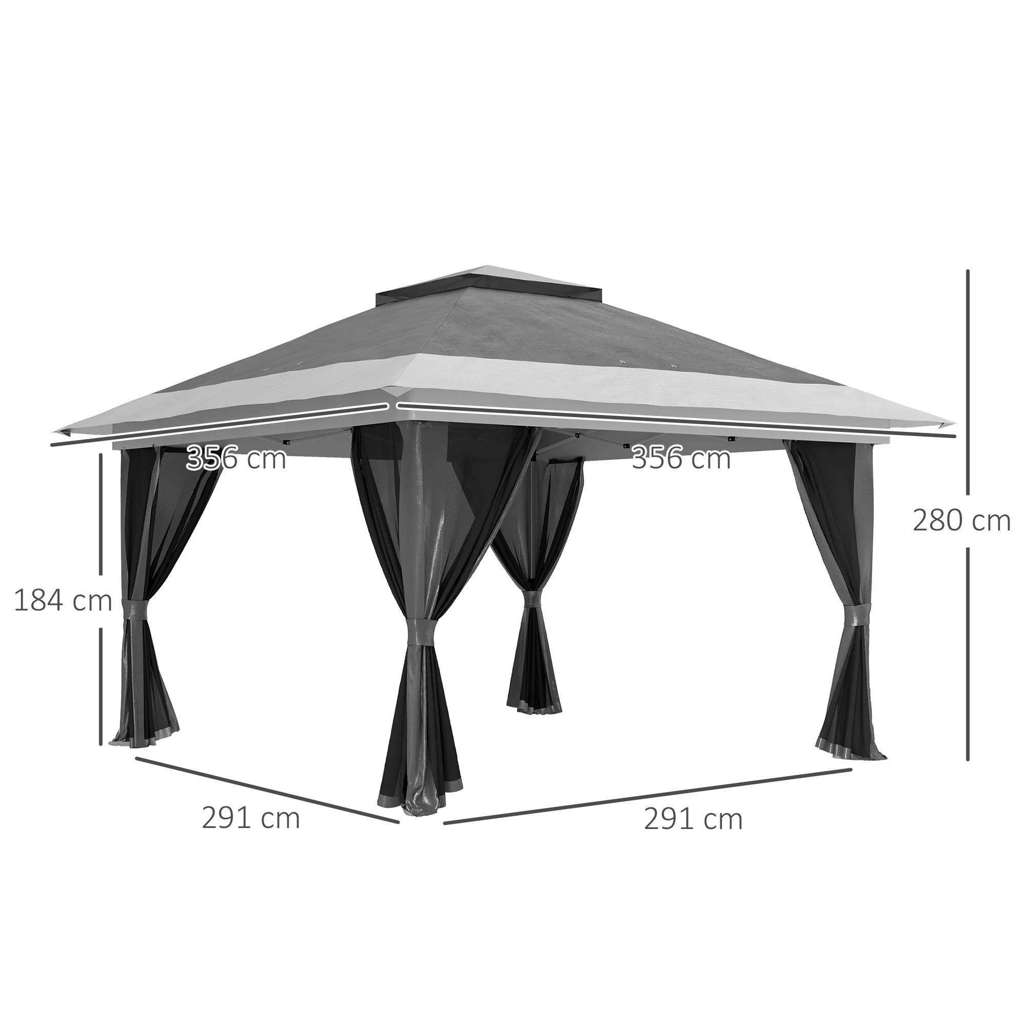 Outsunny 3.6 X 3.6m Pop Up Gazebo With Netting And Wheeled Bag - Image 23