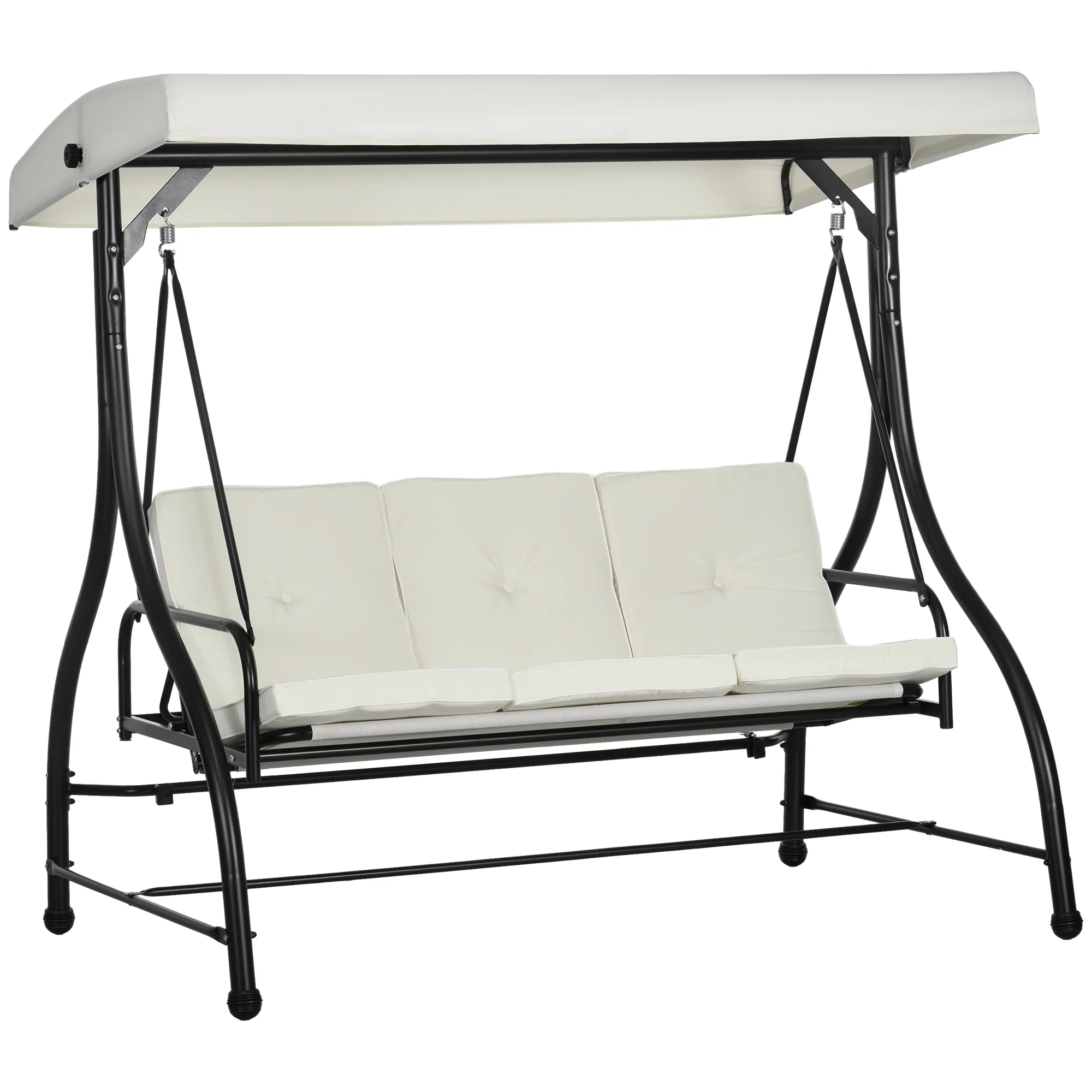Outsunny 3 Seater Canopy Swing Chair Porch Hammock Bed Rocking Bench - Image 10