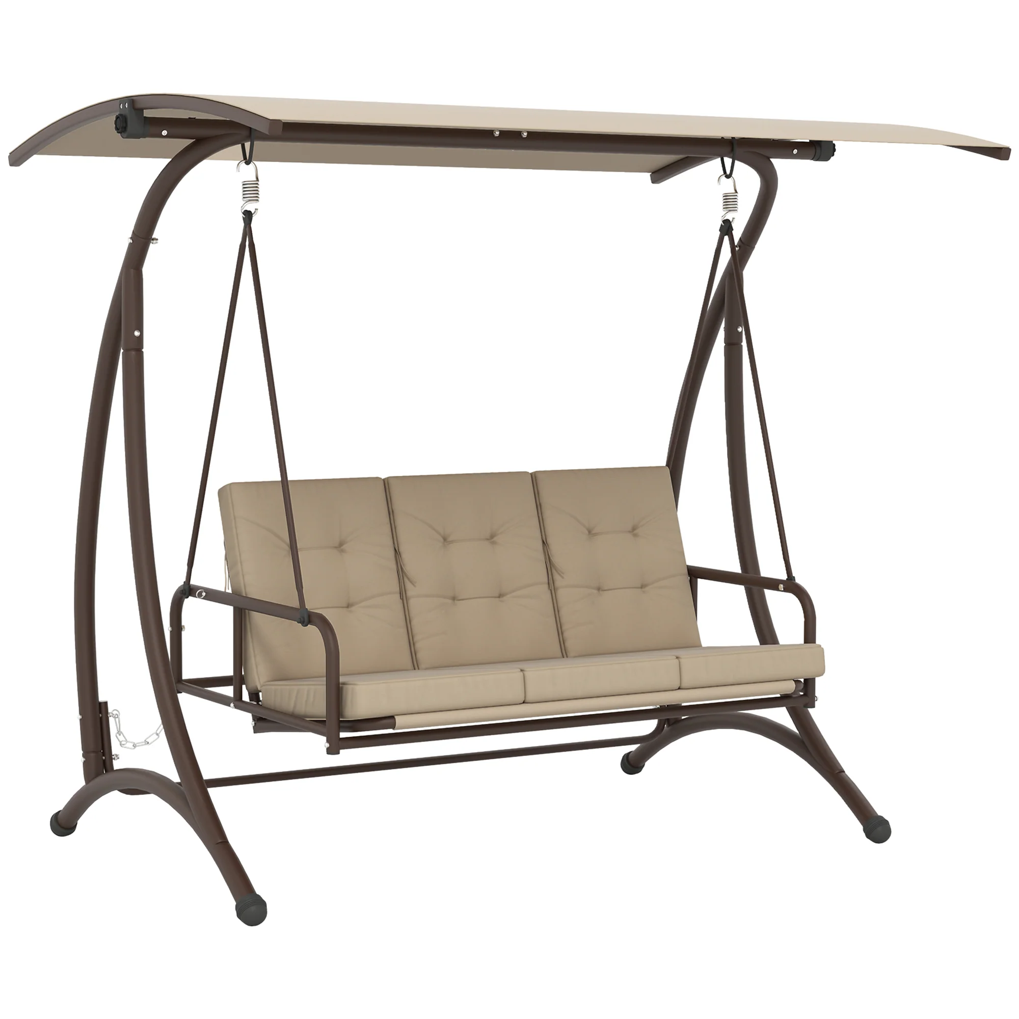 Outsunny 3 Seater Garden Swing Seat Bed with Adjustable Canopy - Image 10
