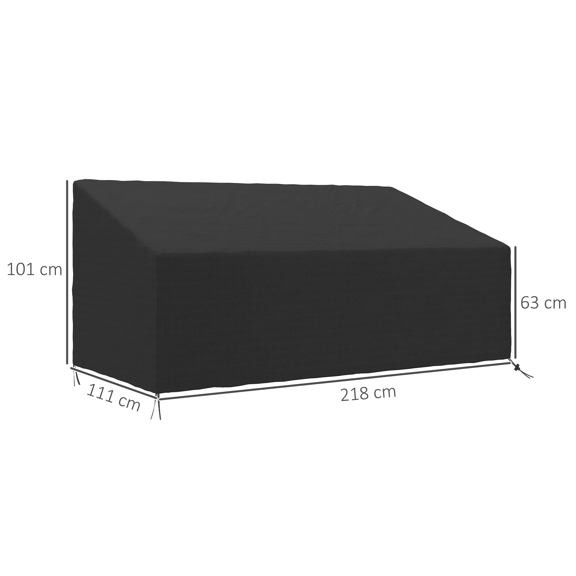 Outsunny 3 Seater Rain Cover Garden Sofa Chair Bench Protector 218x111x101cm - Image 5