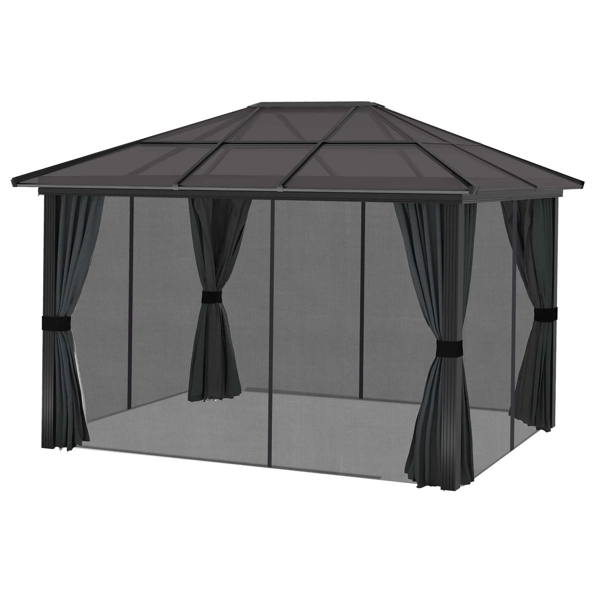 Outsunny 3 x 3.6m Aluminium Hardtop Gazebo Canopy w/ Polycarbonate Top - Image 8