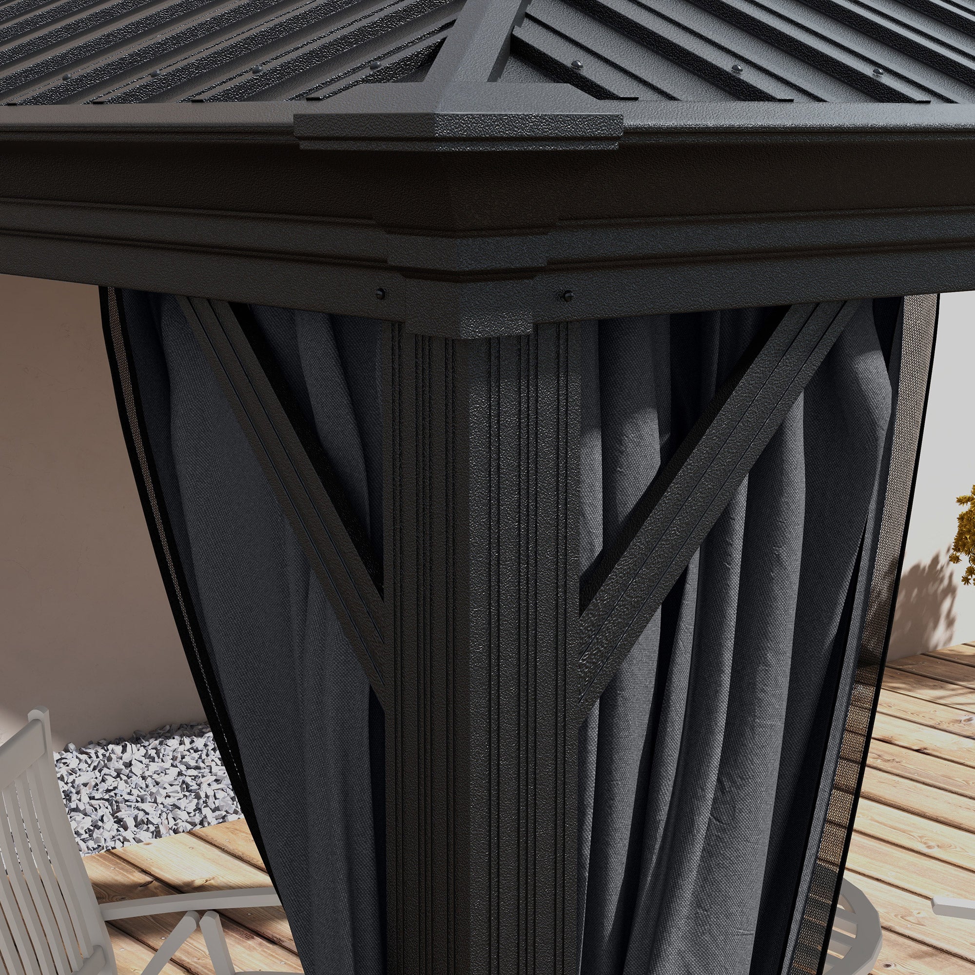 Outsunny 3 X 3.7m Aluminium Hardtop Gazebo Canopy 2 Tier Roof - Image 18