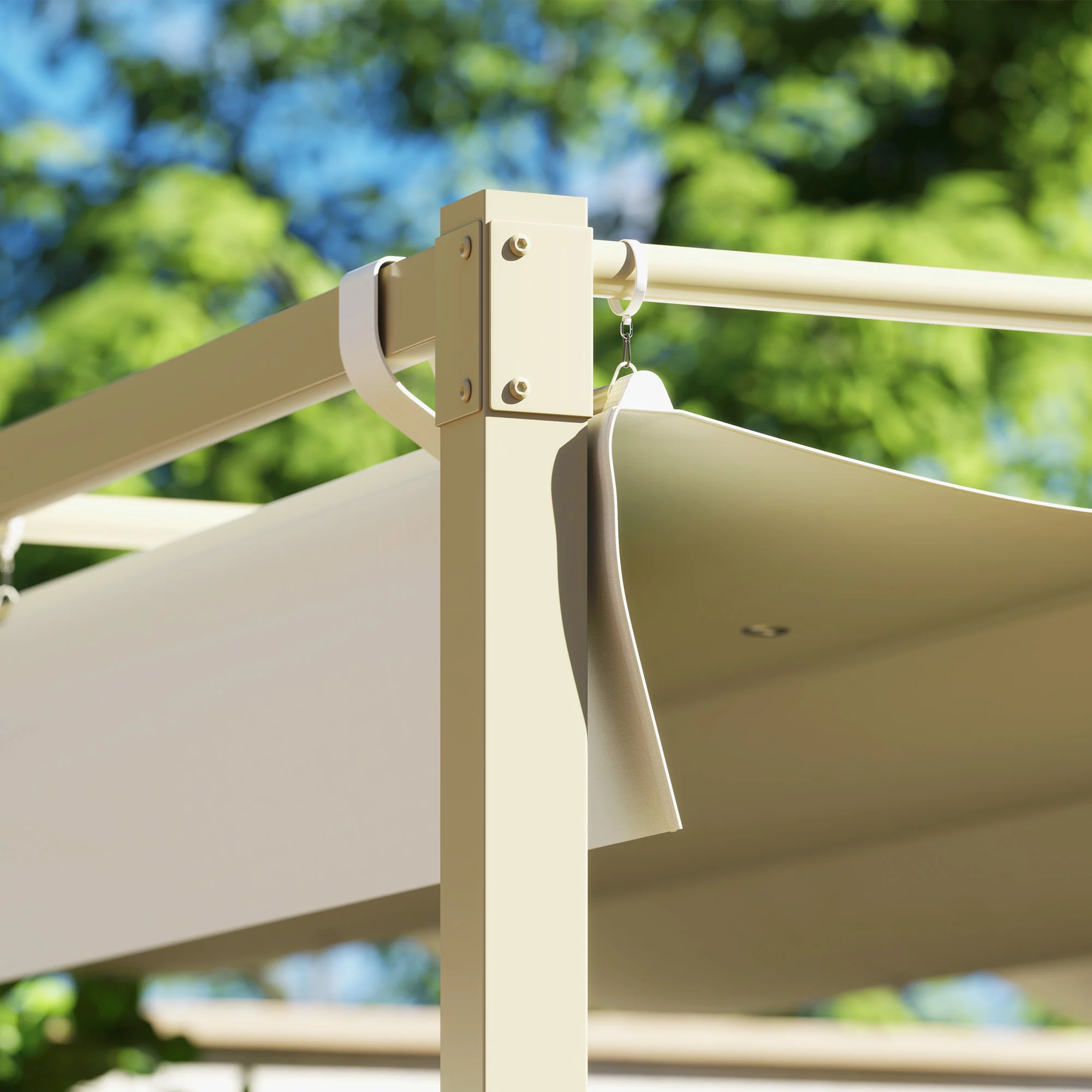 Outsunny 3 X 3(m) Garden Pergola With Retractable Roof, UPF30+ - Image 18