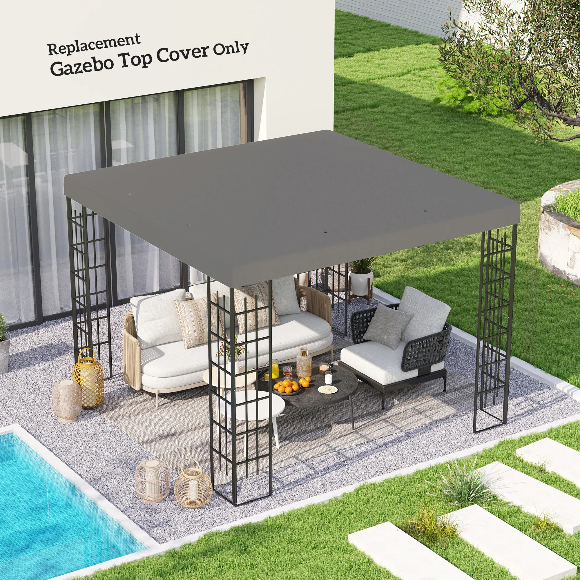 Outsunny 3 x 3(m) Gazebo Canopy Replacement Cover, UPF30+ - Image 20
