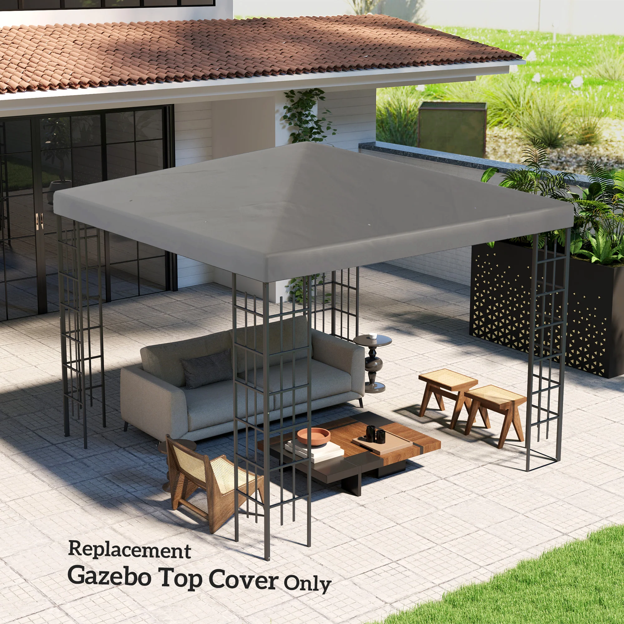 Outsunny 3 x 3(m) Gazebo Canopy Replacement Cover, UPF30+ - Image 25