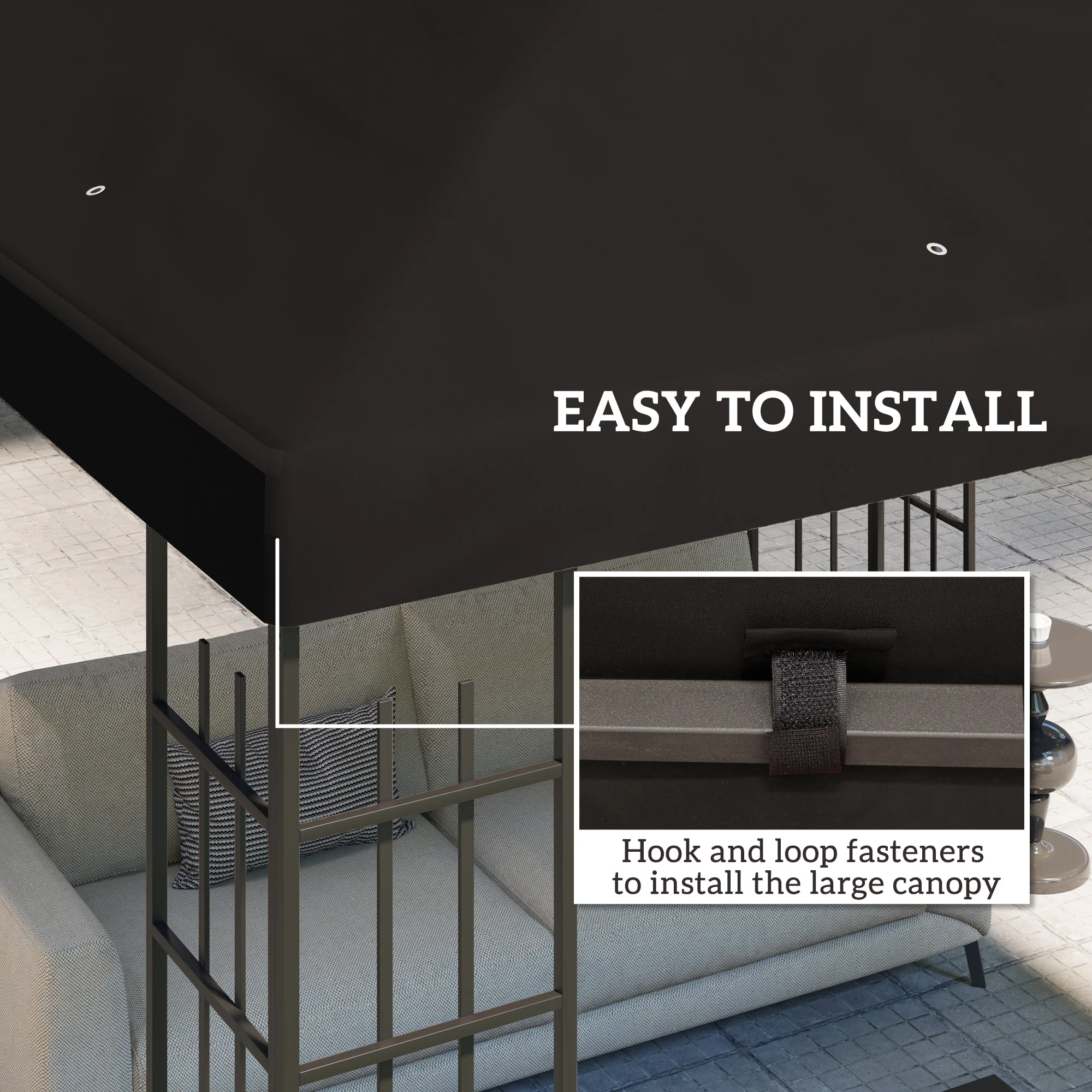 Outsunny 3 x 3(m) Gazebo Canopy Replacement Cover, UPF30+ - Image 4